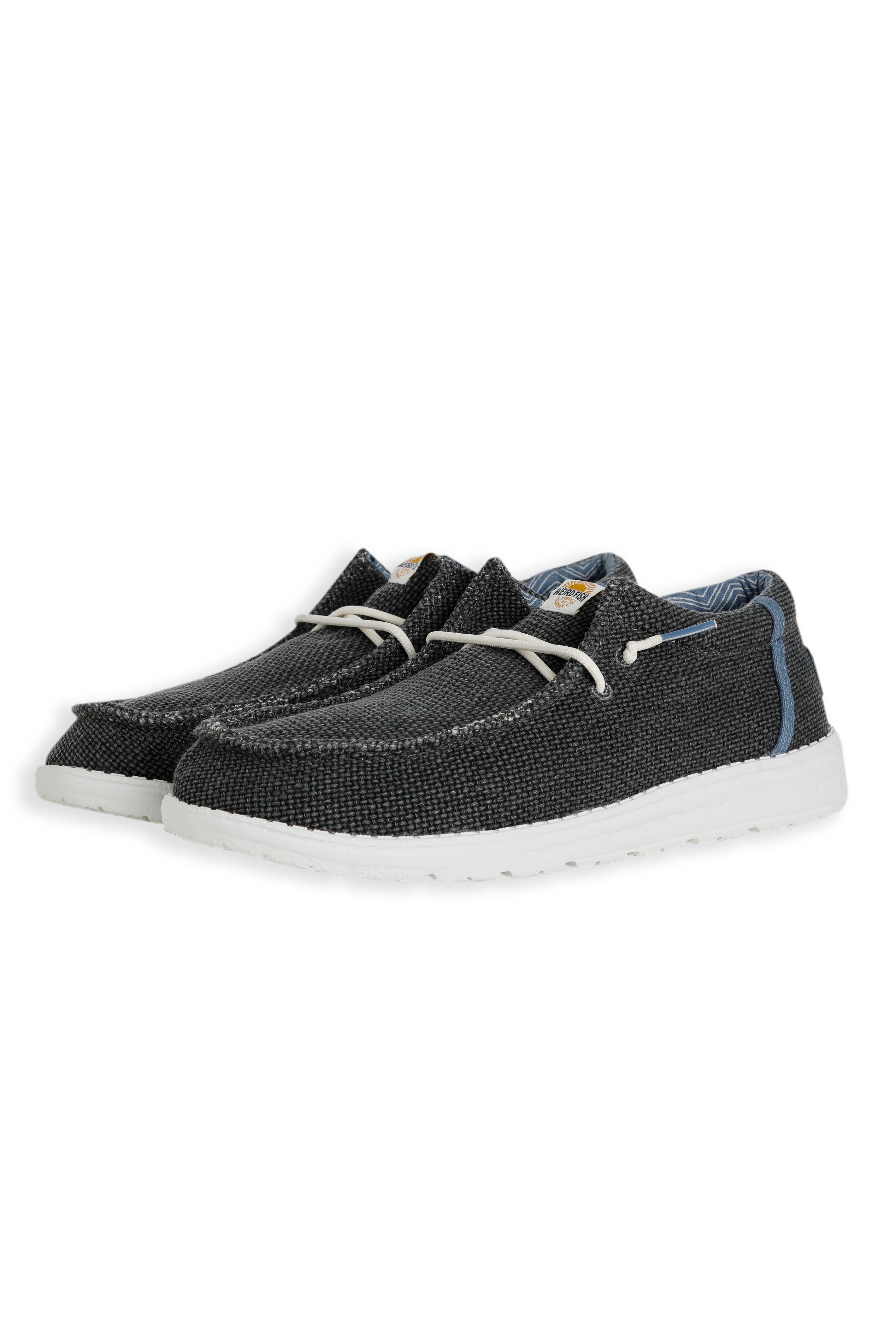Weird Fish Danio Canvas Lace Slip On Shoes in Navy