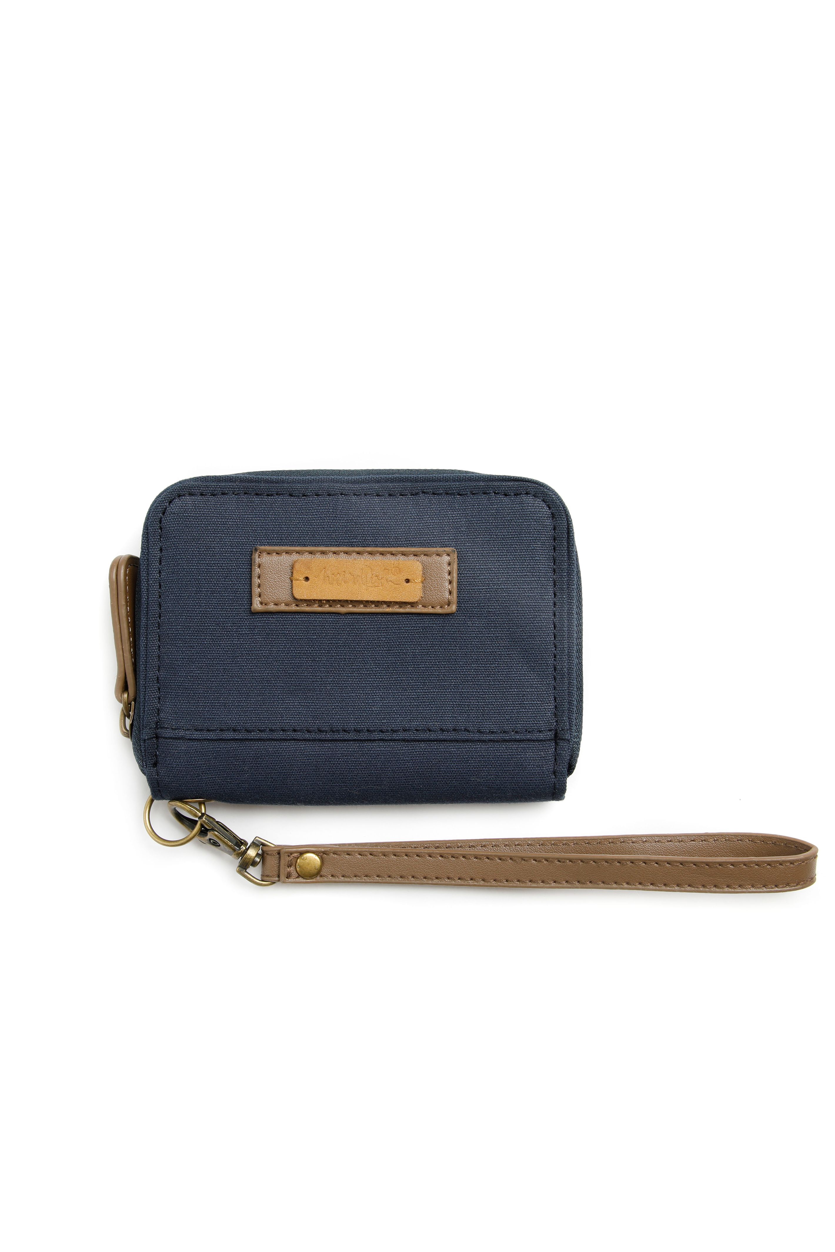 Weird Fish Corfe Washed Canvas Purse in Navy