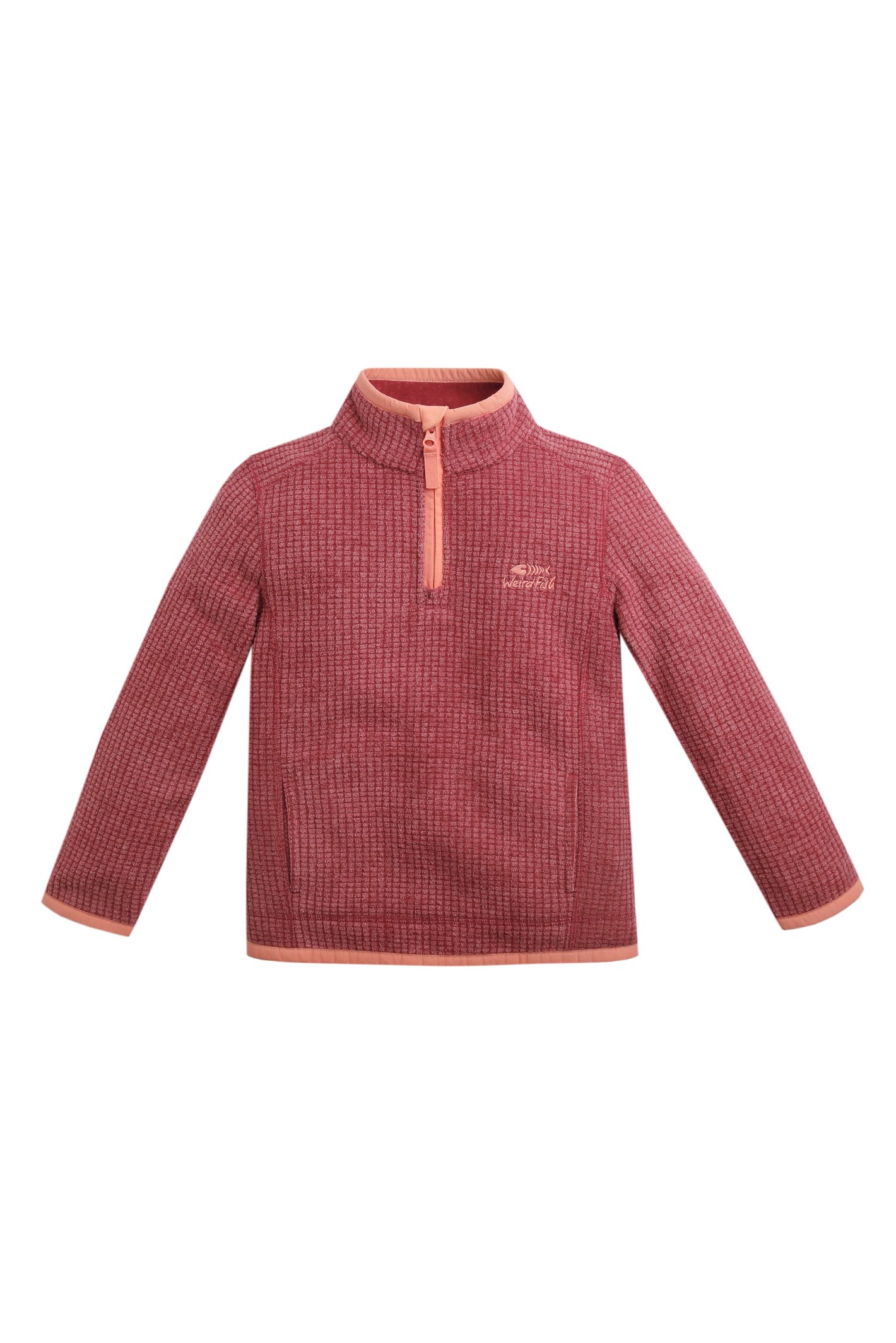 Weird Fish Archie Unisex Kids Eco 1/4 Zip Grid Fleece - Picture 25 of 39