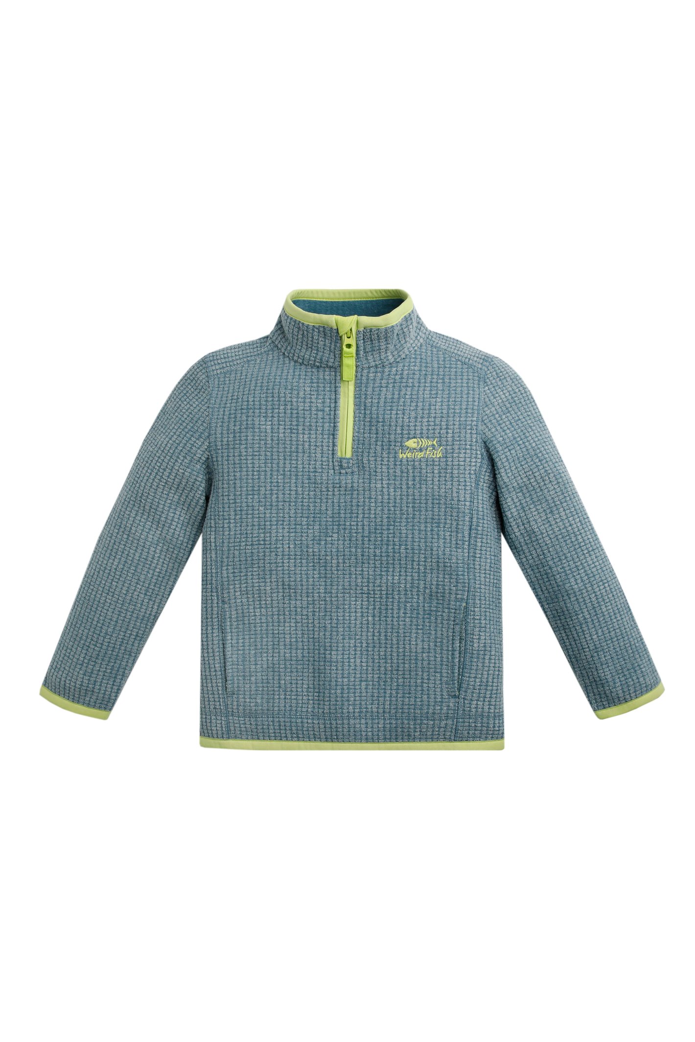 Weird Fish Archie Unisex Kids Eco 1/4 Zip Grid Fleece - Picture 33 of 39