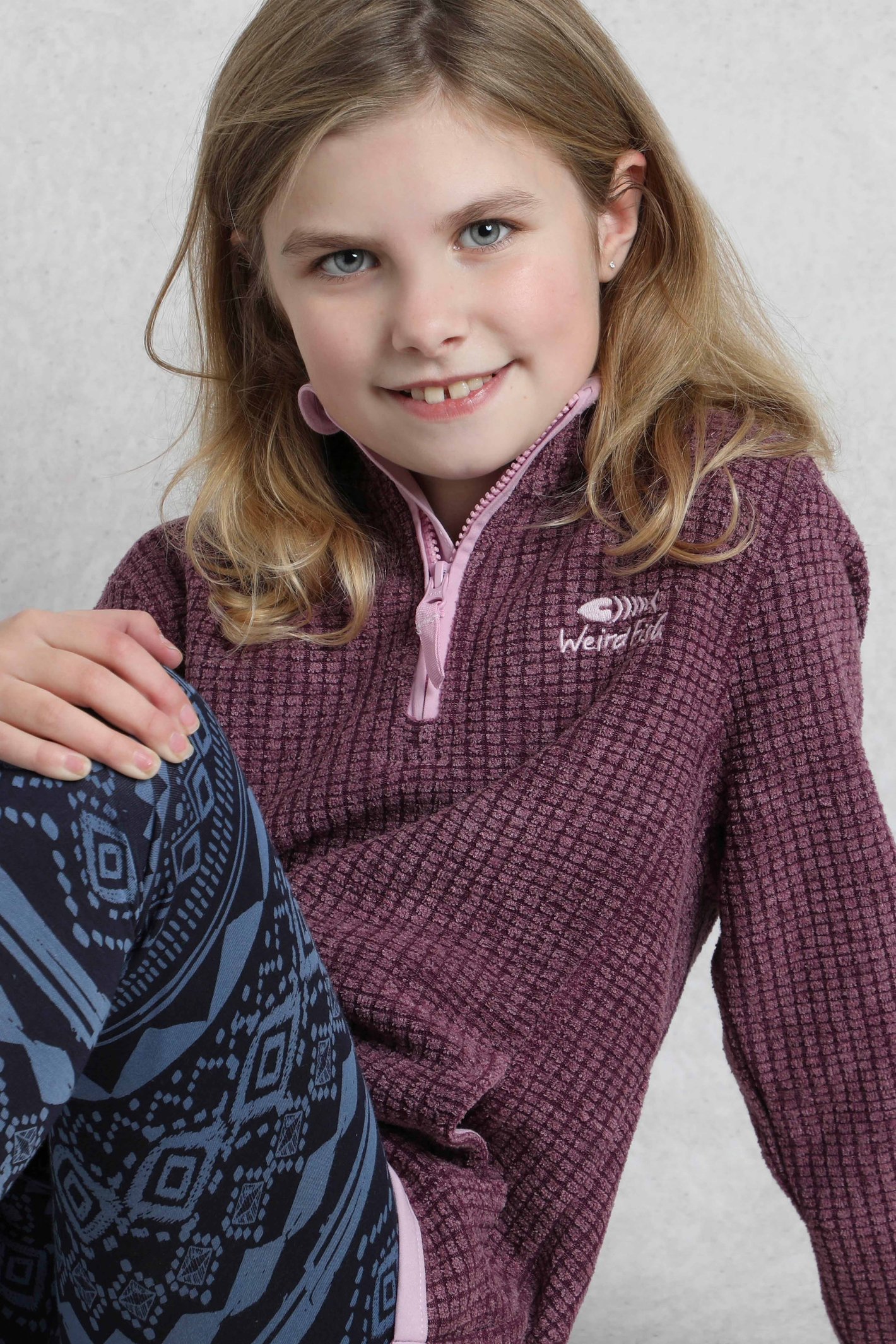 Weird Fish Archie Unisex Kids Eco 1/4 Zip Grid Fleece - Picture 10 of 39