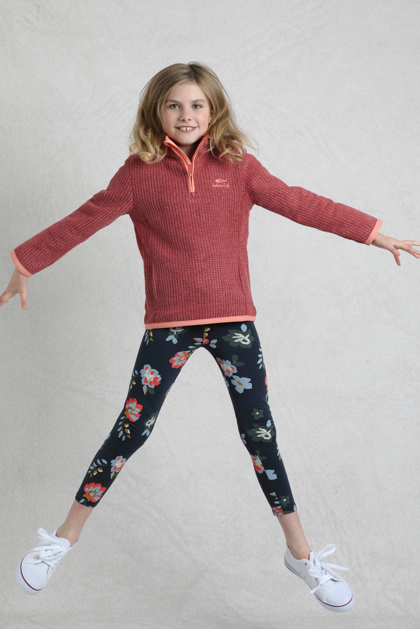 Weird Fish Archie Unisex Kids Eco 1/4 Zip Grid Fleece - Picture 26 of 39