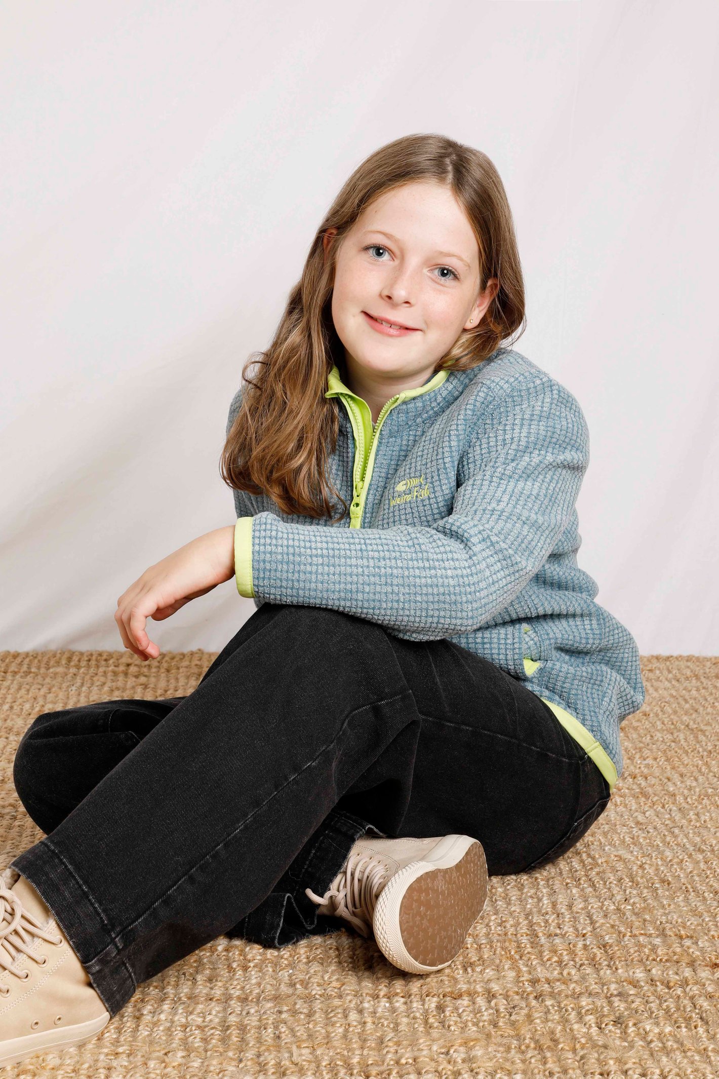 Weird Fish Archie Unisex Kids Eco 1/4 Zip Grid Fleece - Picture 39 of 39