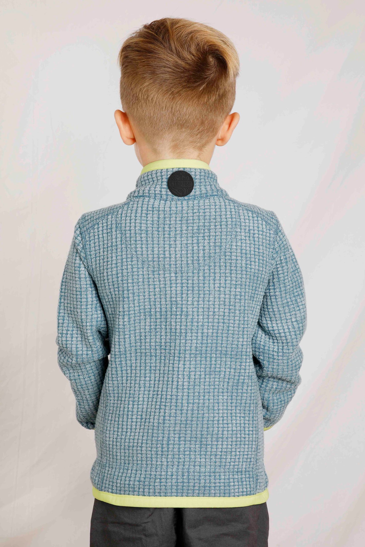 Weird Fish Archie Unisex Kids Eco 1/4 Zip Grid Fleece - Picture 37 of 39