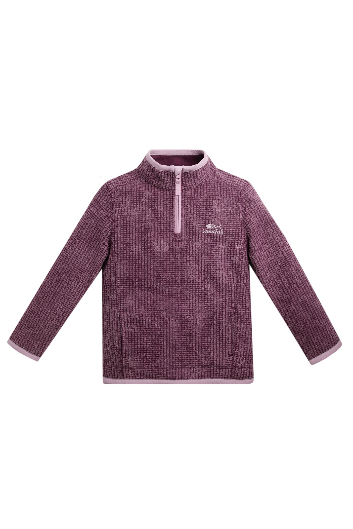Weird Fish Archie Unisex Kids Eco 1/4 Zip Grid Fleece - Picture 8 of 39