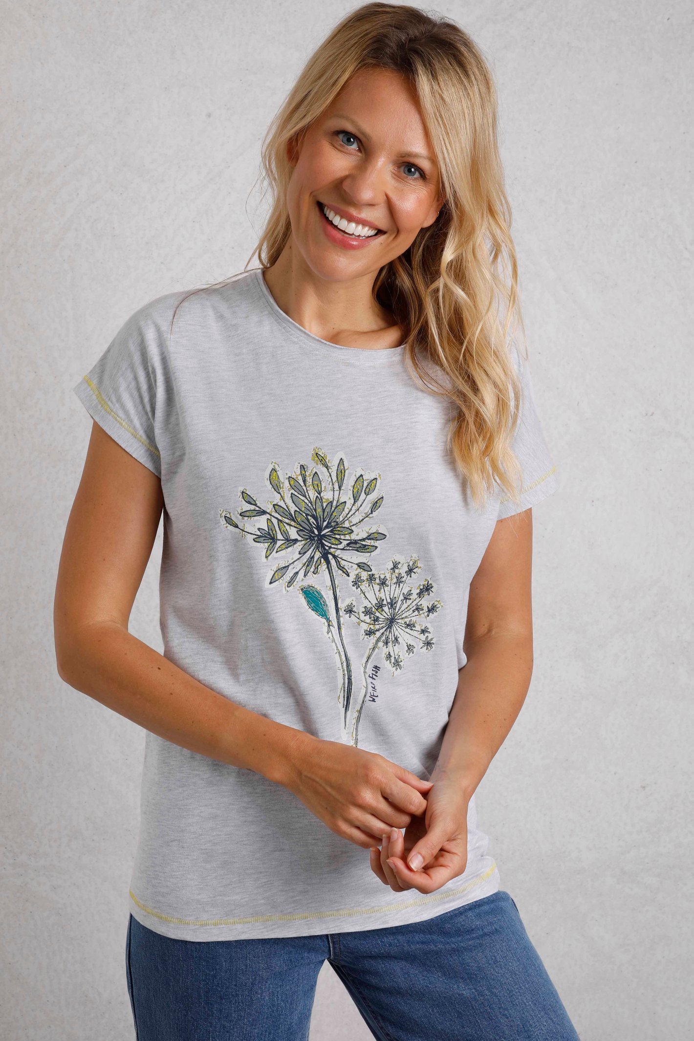Weird Fish Seedheads Front Print Organic Cotton T-Shirt - Picture 11 of 15