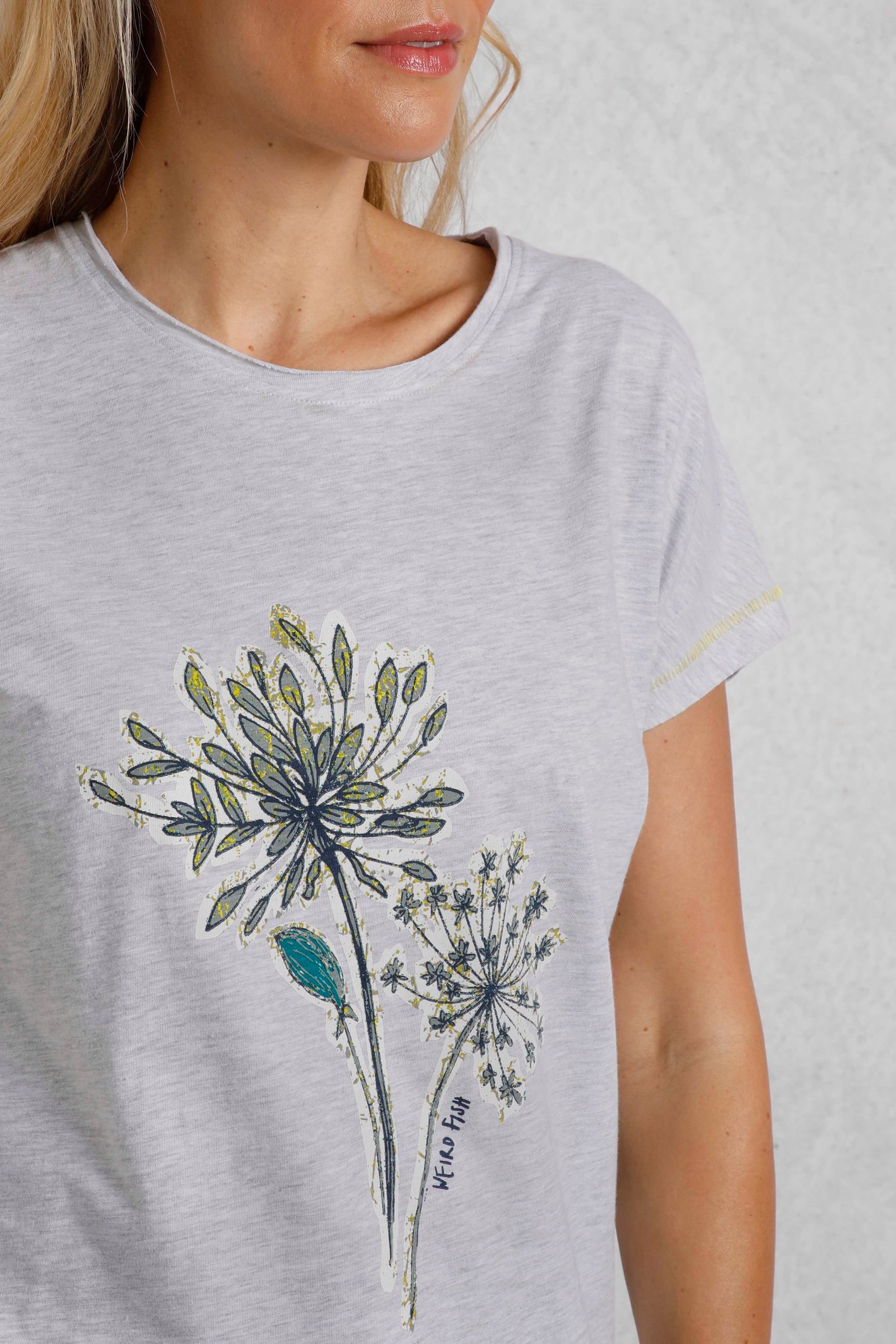 Weird Fish Seedheads Front Print Organic Cotton T-Shirt - Picture 12 of 15