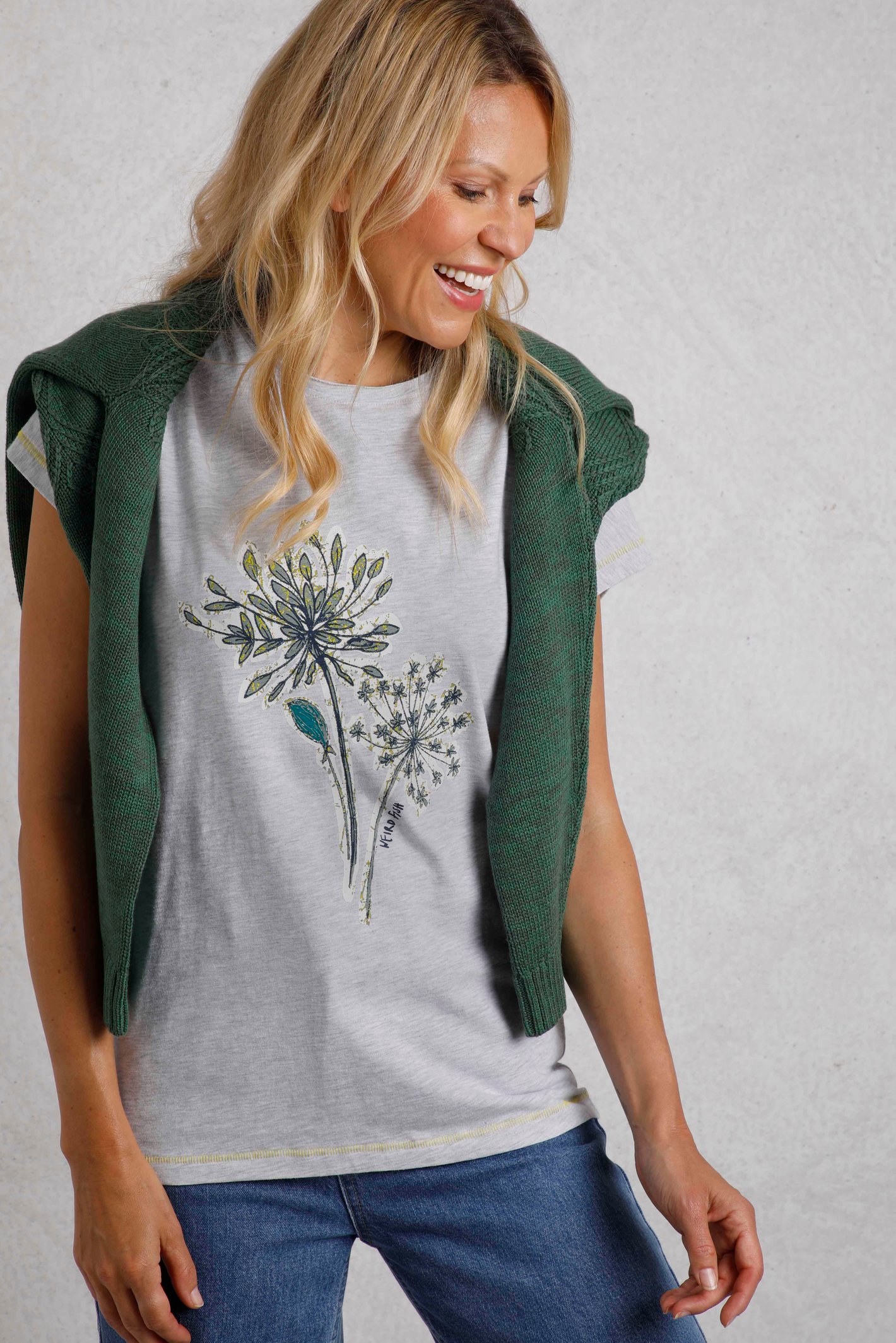 Weird Fish Seedheads Front Print Organic Cotton T-Shirt - Picture 14 of 15