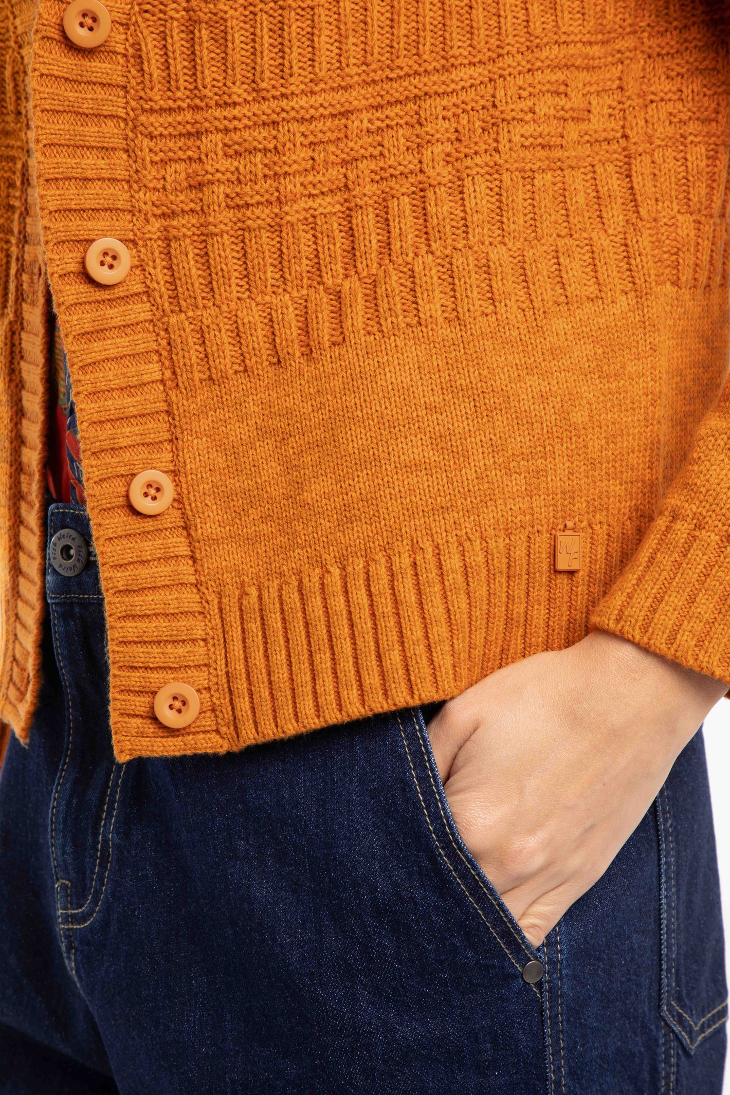 Weird Fish Amiens Eco Mixed Stitch Cardigan - Picture 14 of 17