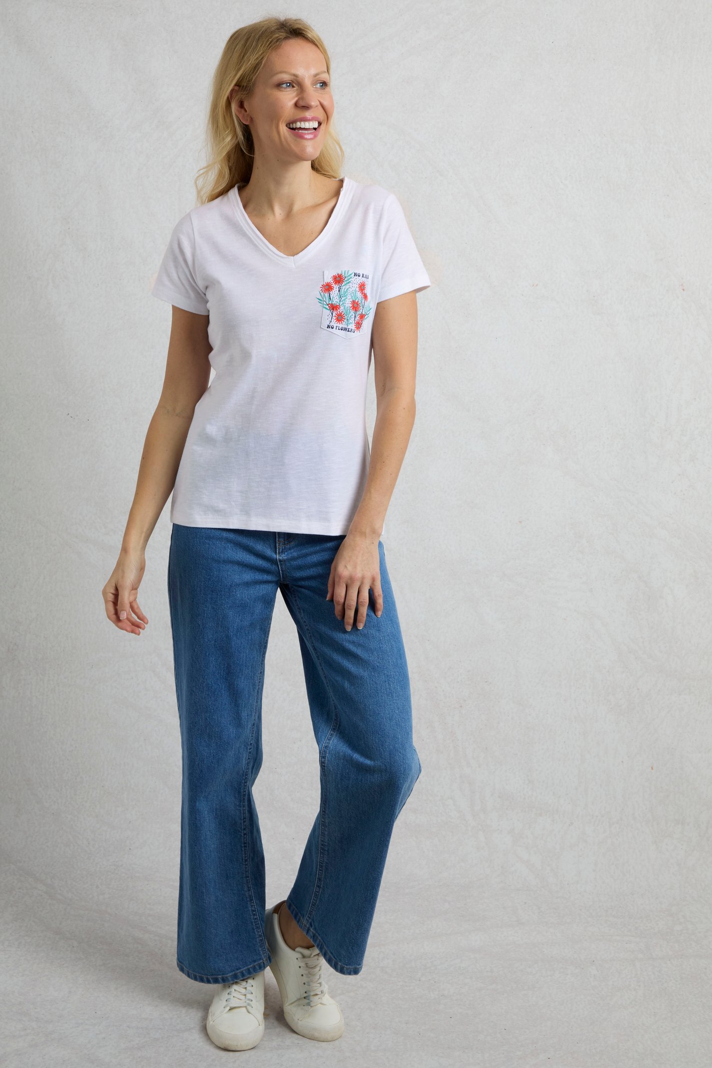 Weird Fish No Rain No Flowers Organic Cotton Slub Pocket T-Shirt - Picture 11 of 14