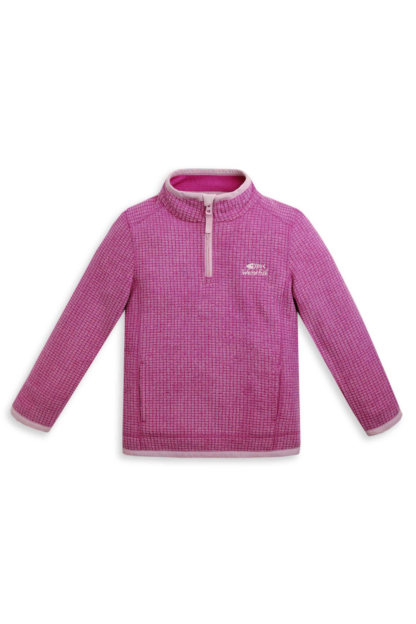 Weird Fish Archie Unisex Kids Eco 1/4 Zip Grid Fleece - Picture 16 of 39