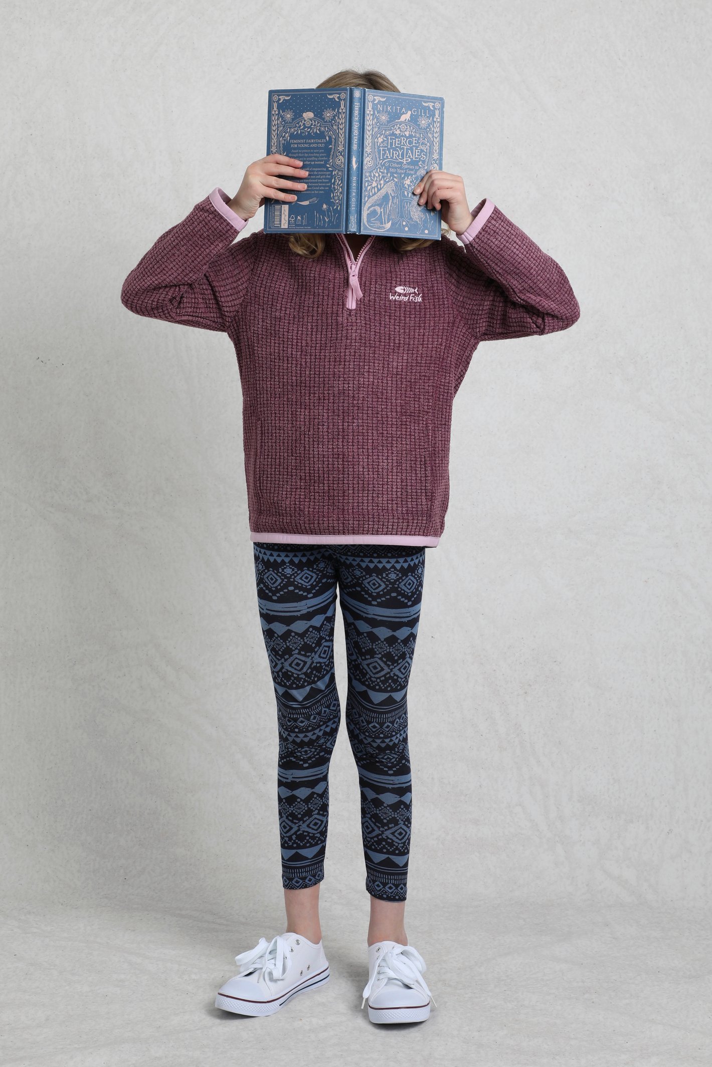 Weird Fish Archie Unisex Kids Eco 1/4 Zip Grid Fleece - Picture 9 of 39