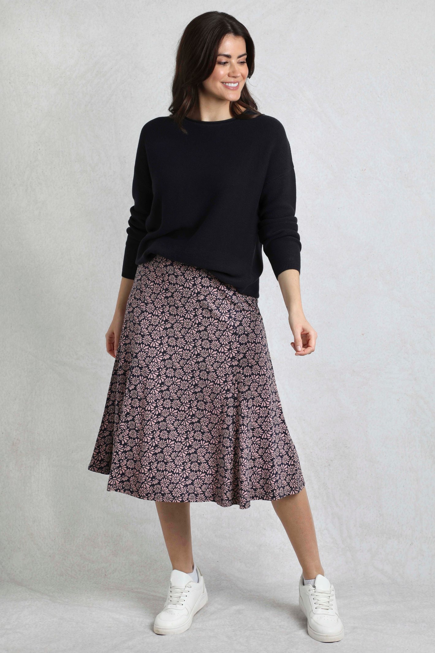 Weird Fish Romaro Printed Jersey Midi Skirt - Picture 8 of 14