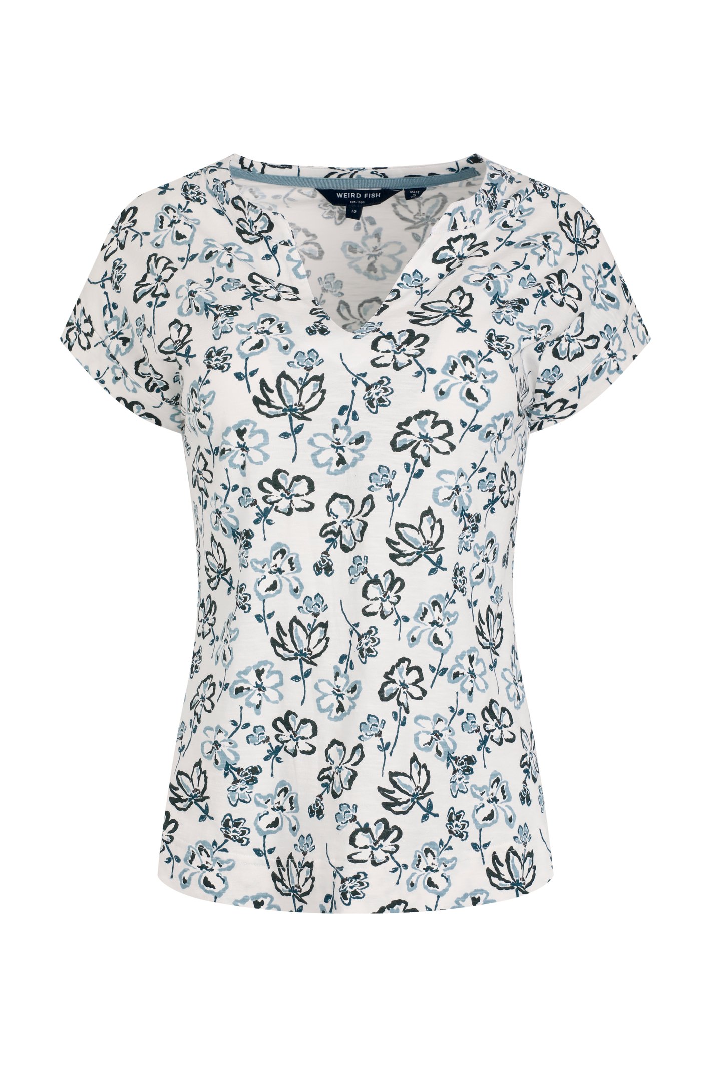Weird Fish Alia Organic Cotton Printed Jersey Top - Picture 25 of 39
