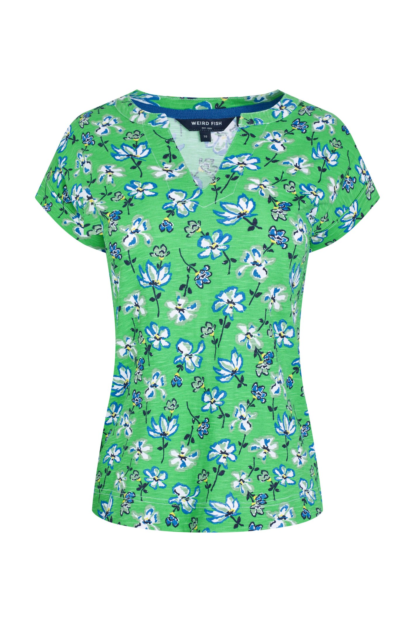 Weird Fish Alia Organic Cotton Printed Jersey Top - Picture 33 of 39