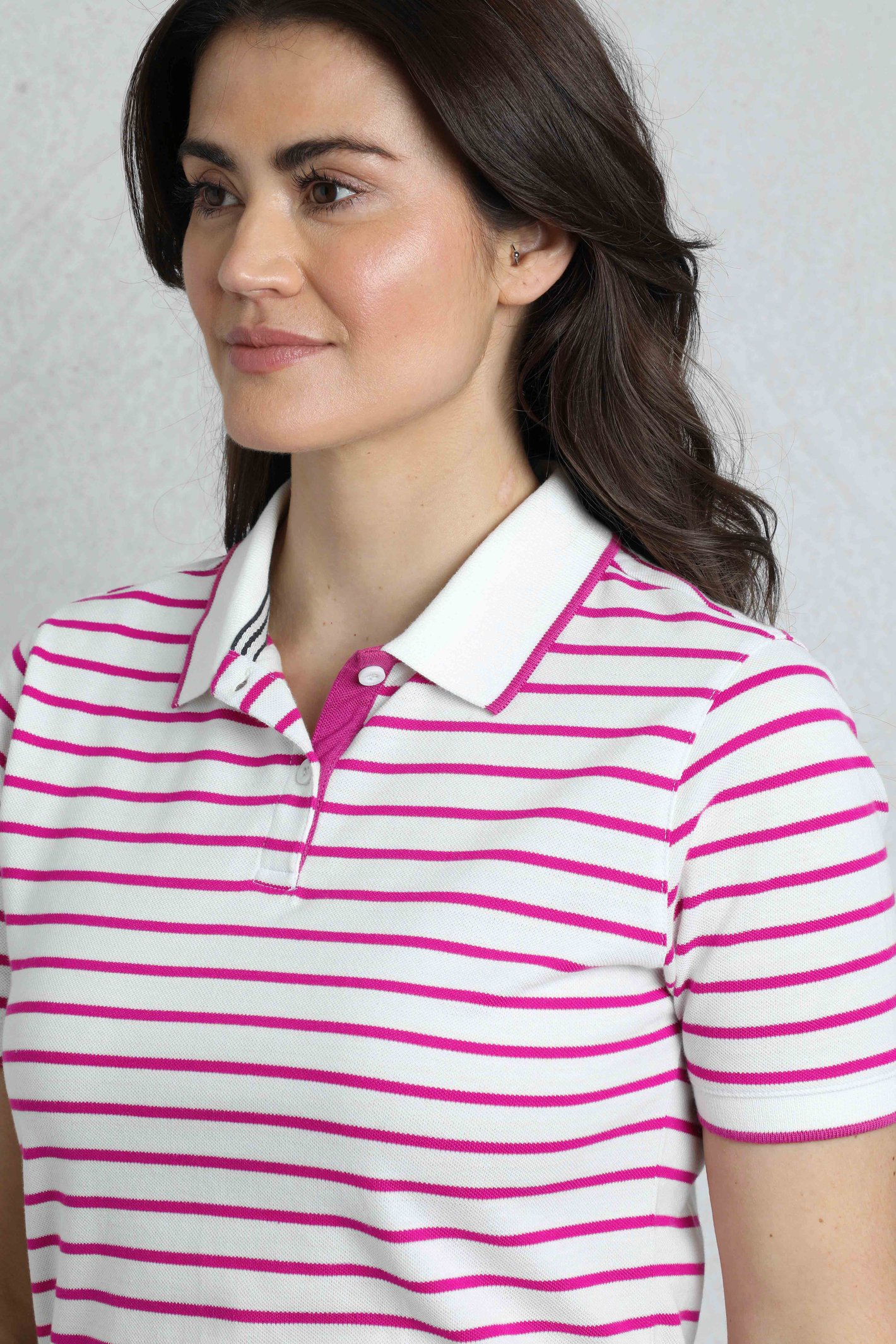 Weird Fish Janely Organic Cotton Striped Pique Polo - Picture 14 of 18