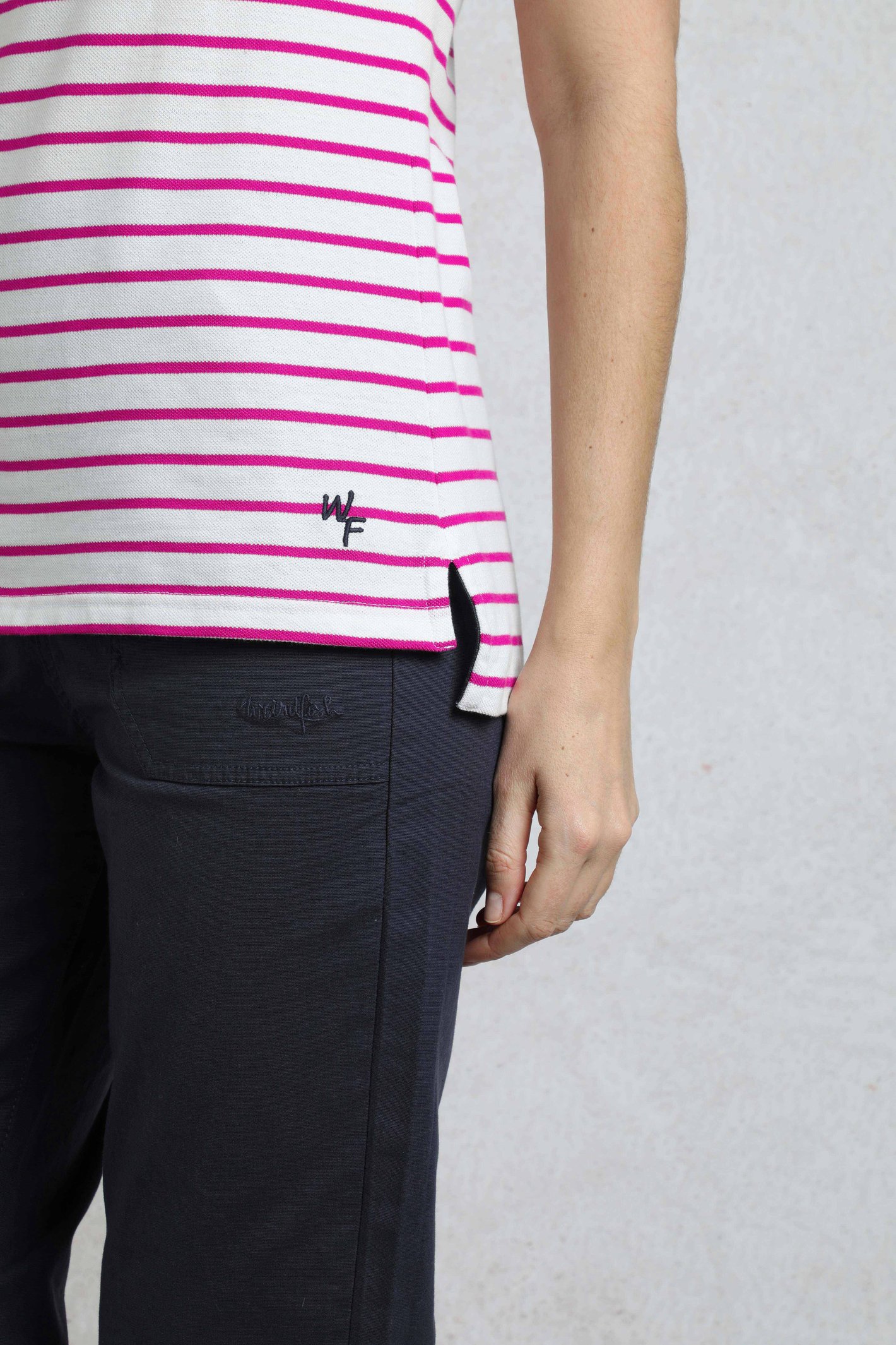 Weird Fish Janely Organic Cotton Striped Pique Polo - Picture 16 of 18