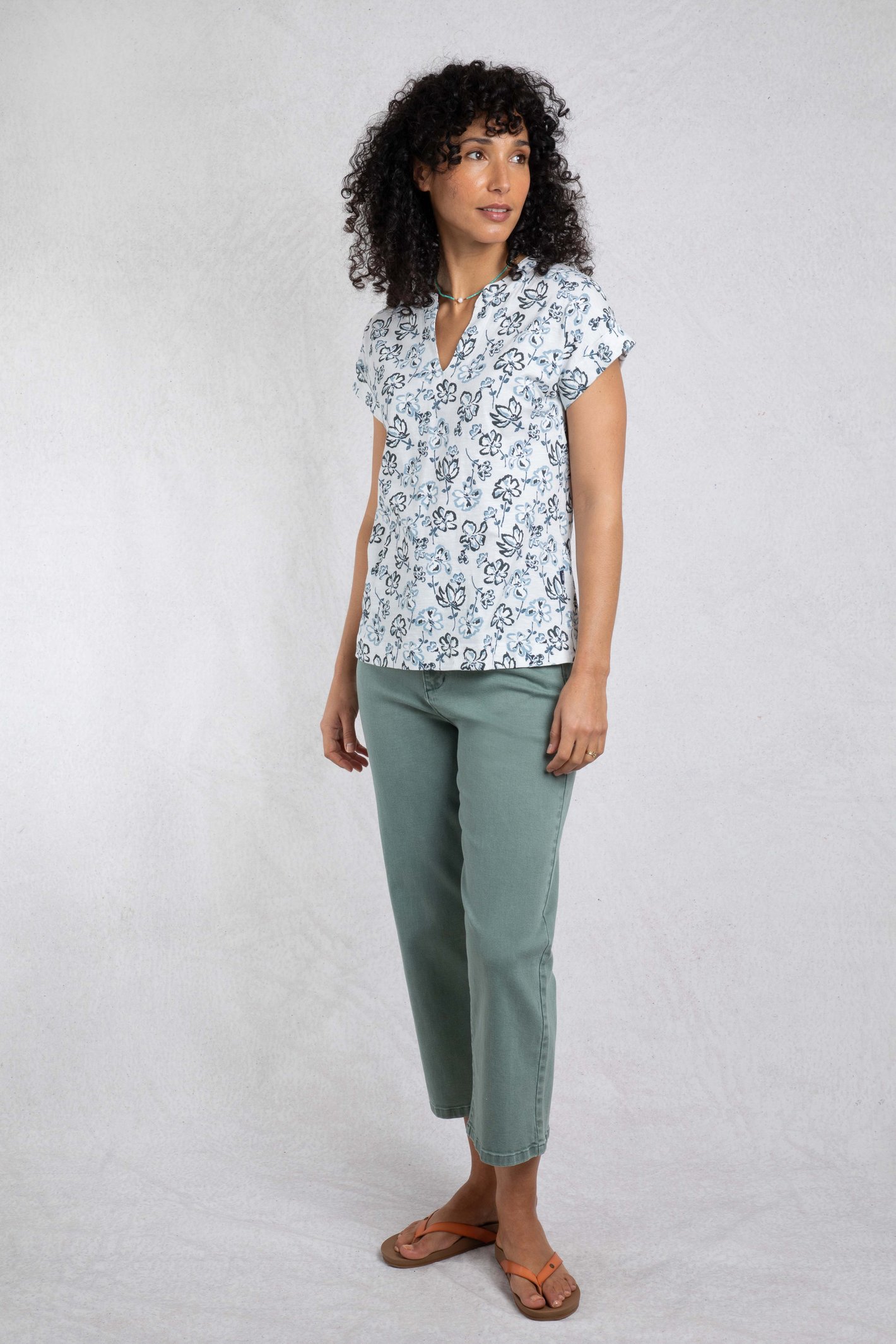 Weird Fish Alia Organic Cotton Printed Jersey Top - Picture 27 of 39