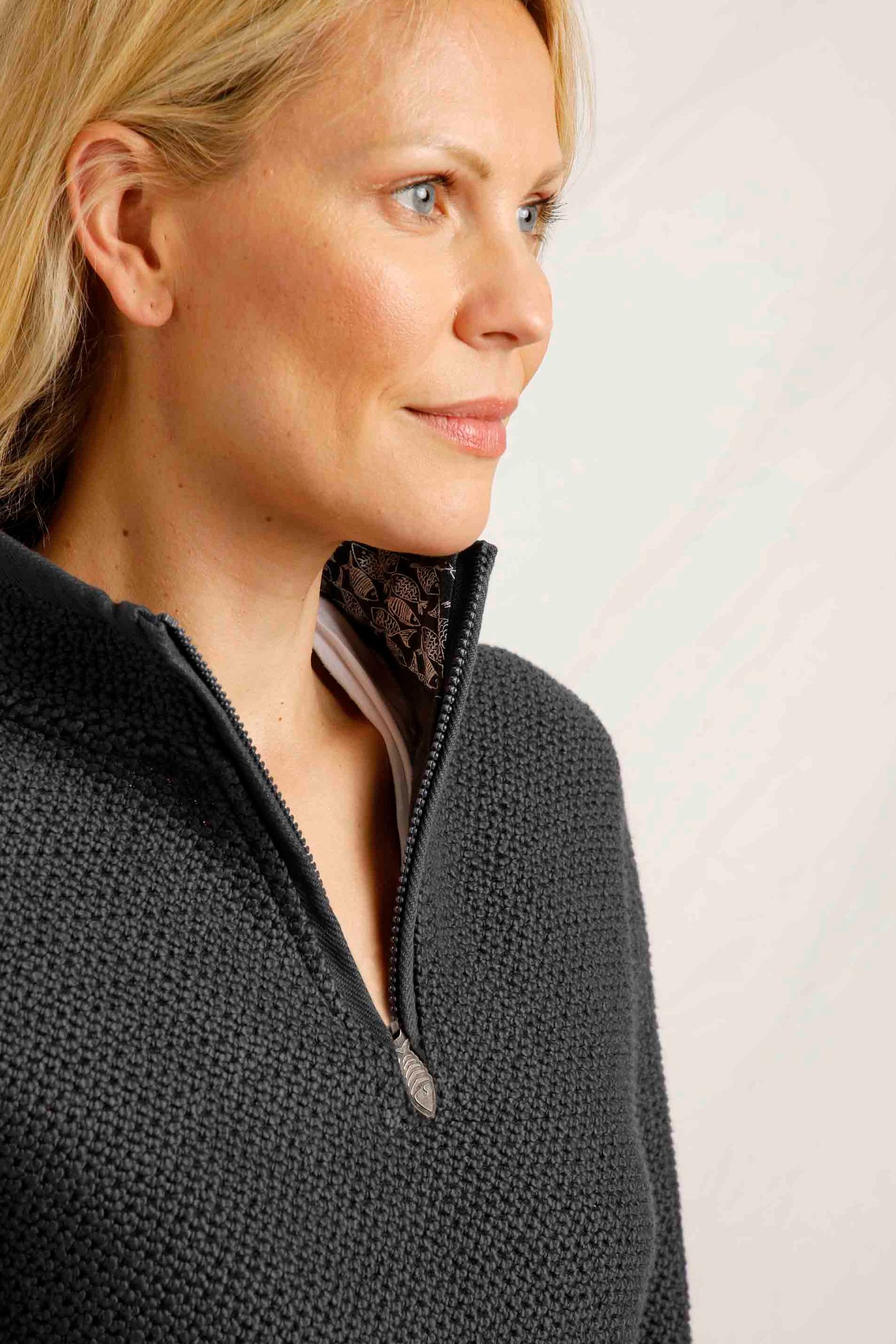 Weird Fish Aria 1/4 Zip Eco Macaroni Sweatshirt - Picture 18 of 22