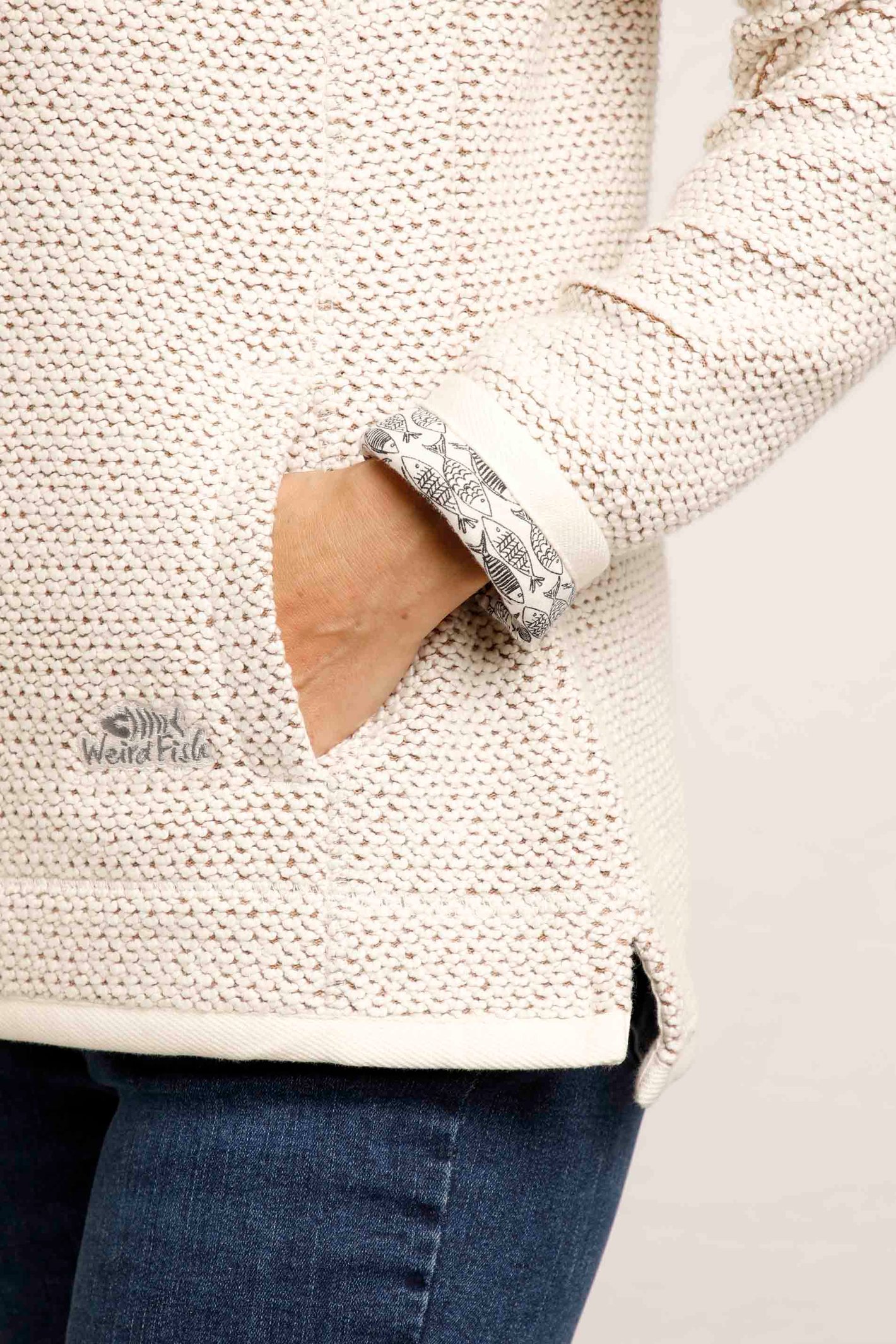 Weird Fish Aria 1/4 Zip Eco Macaroni Sweatshirt - Picture 12 of 22