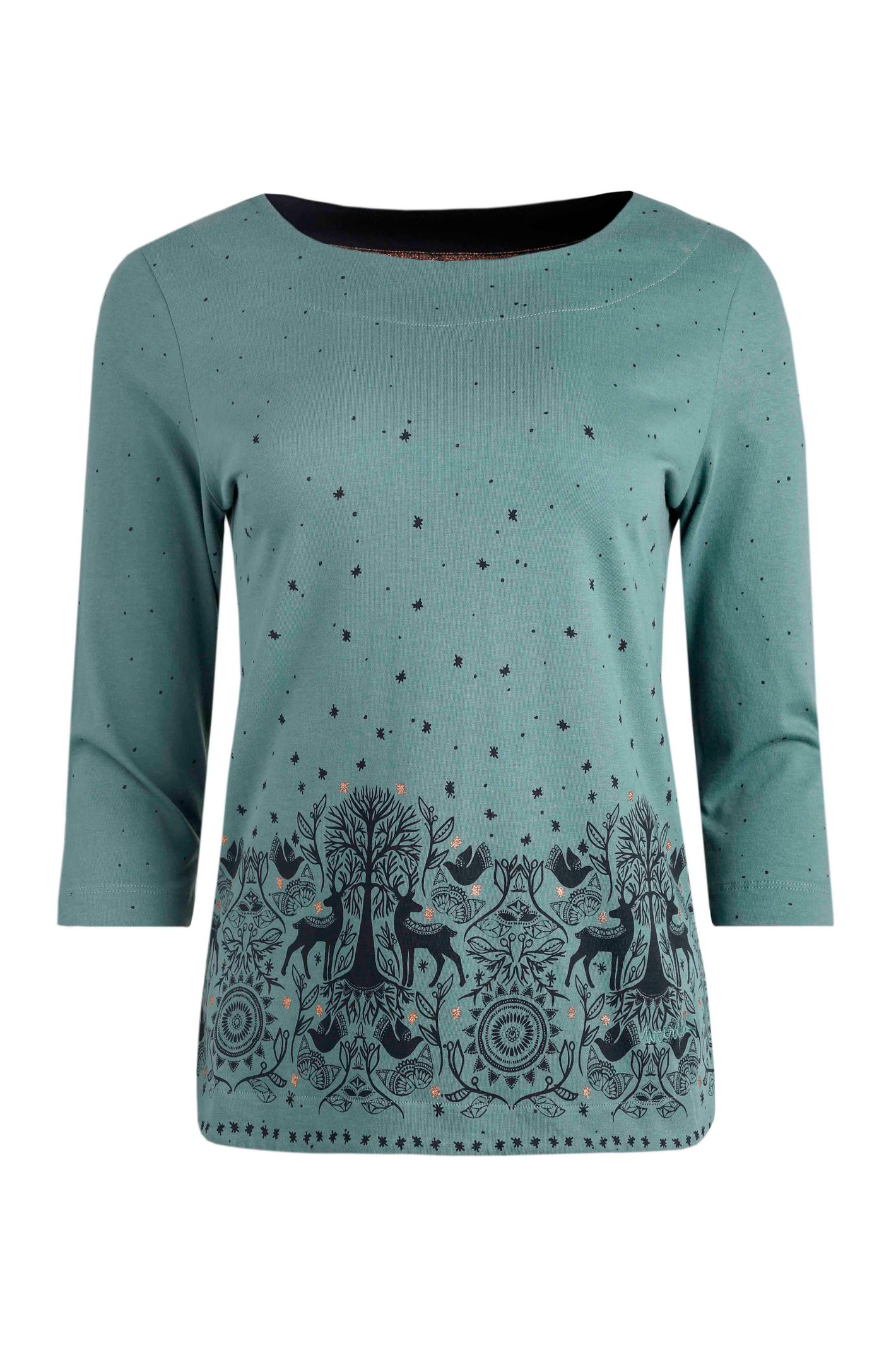 Weird Fish Telluride Organic Cotton Jersey T-Shirt Stone Blue Size 12