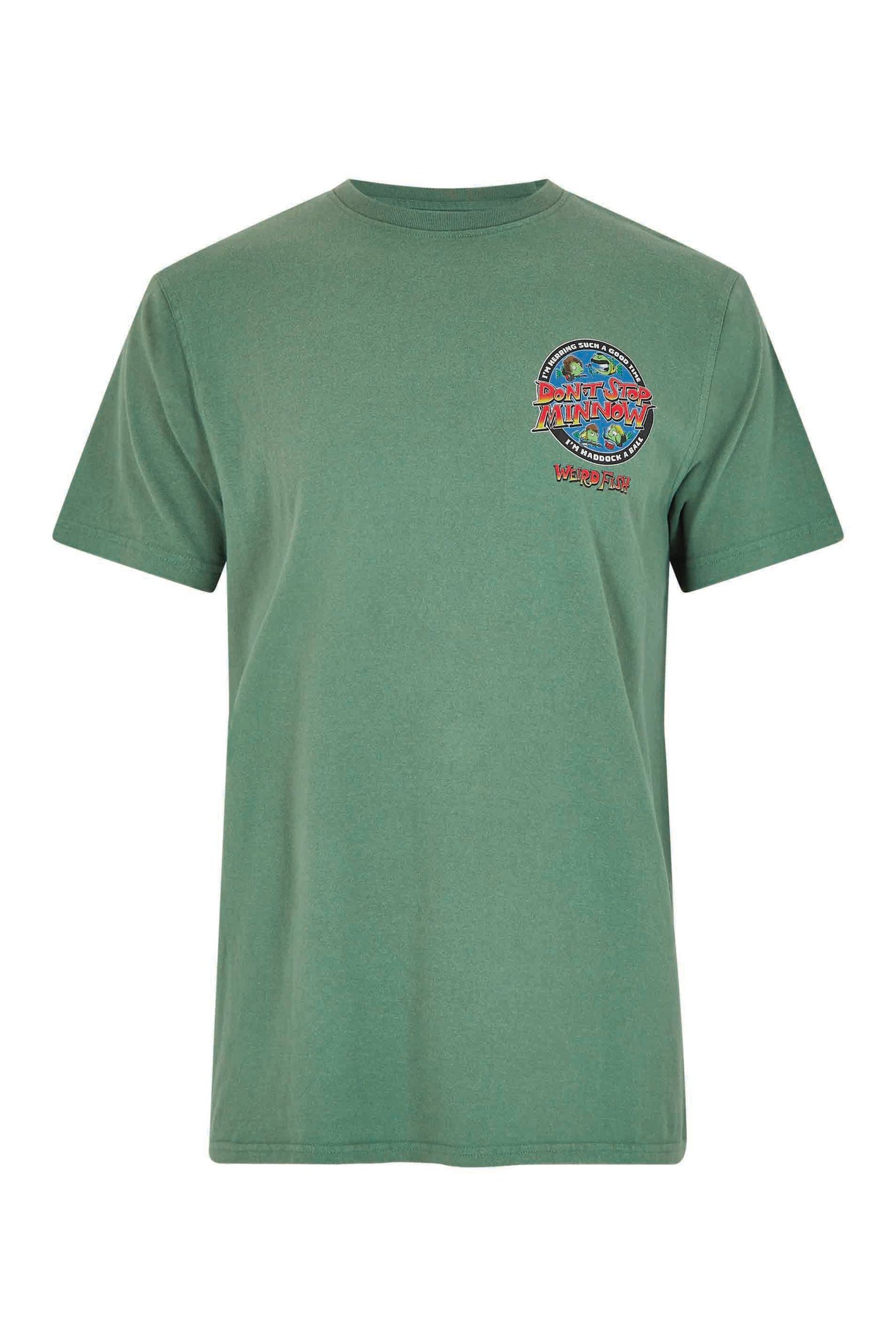 Weird Fish Stop Minnow Artist T-Shirt Dusky Green Size 4XL