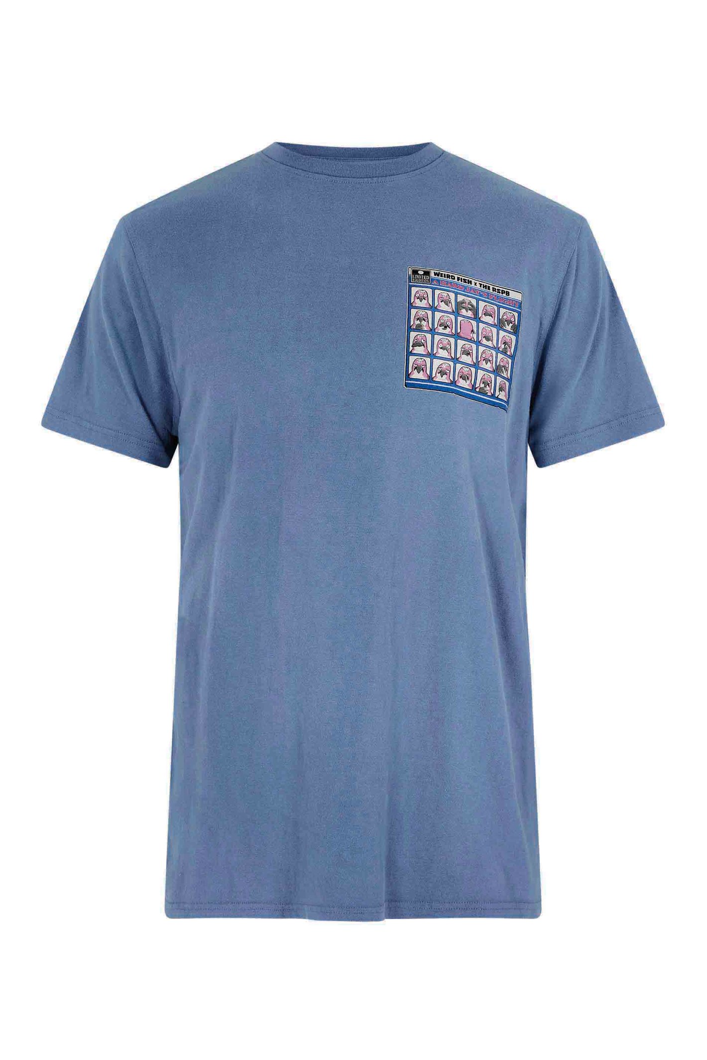 Weird Fish Jay's Flight RSPB Artist T-Shirt Collaboration Mid Blue Size L