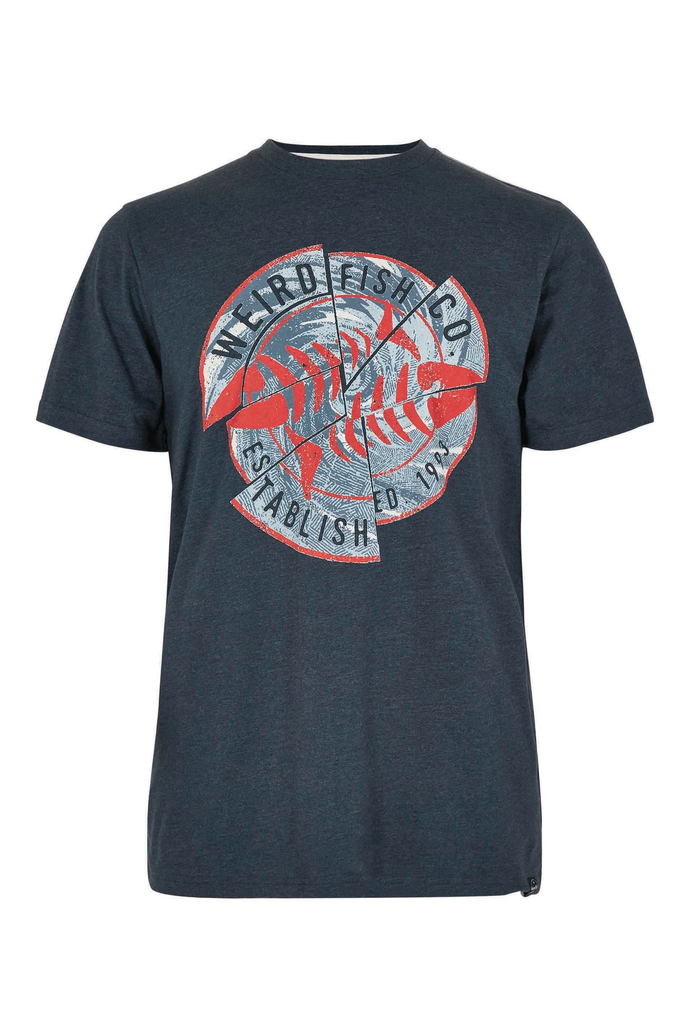 Weird Fish Vortex Eco Graphic T-Shirt Navy Size 4XL