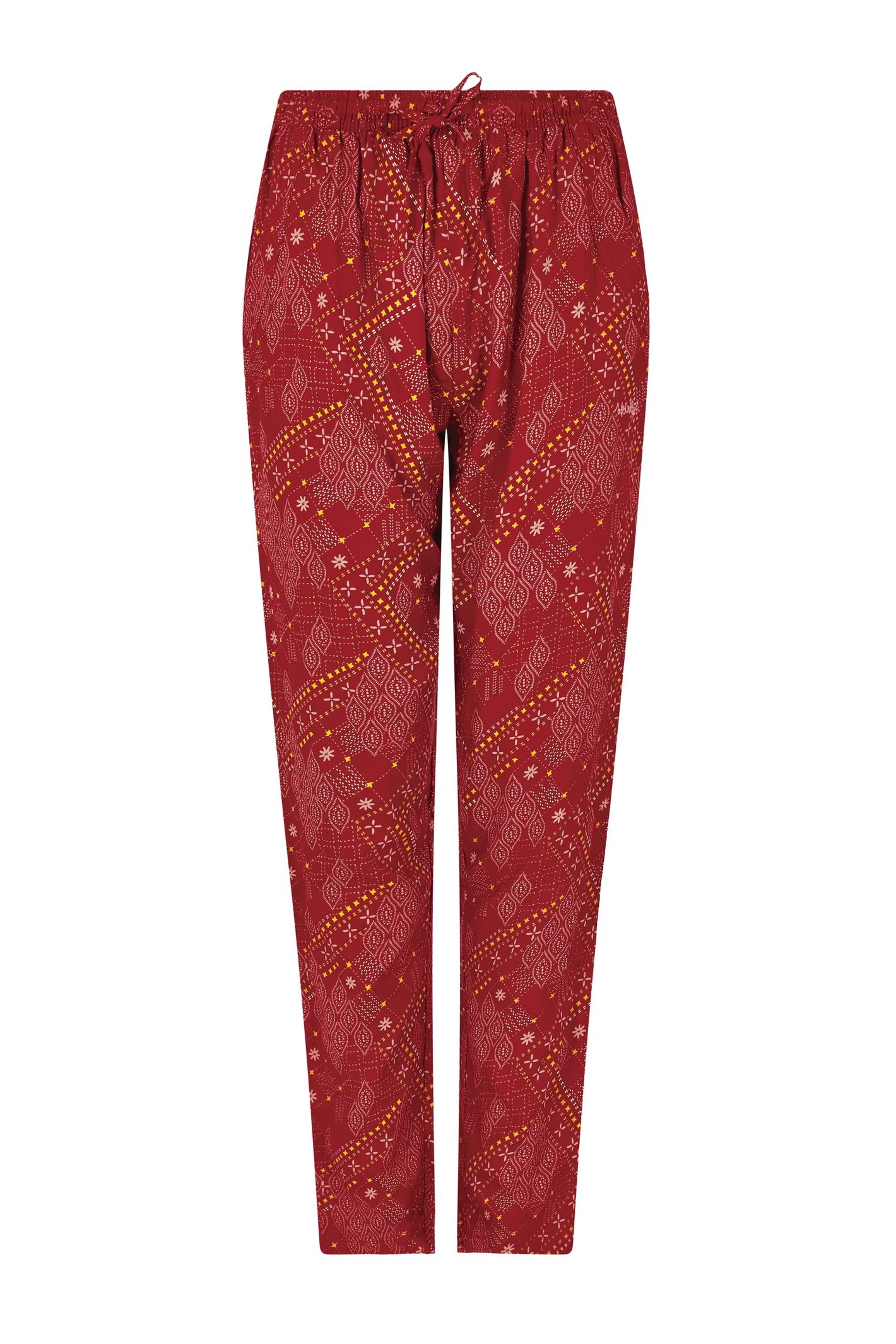Weird Fish Tinto Eco Viscose Printed Trousers Chilli Red Size 20