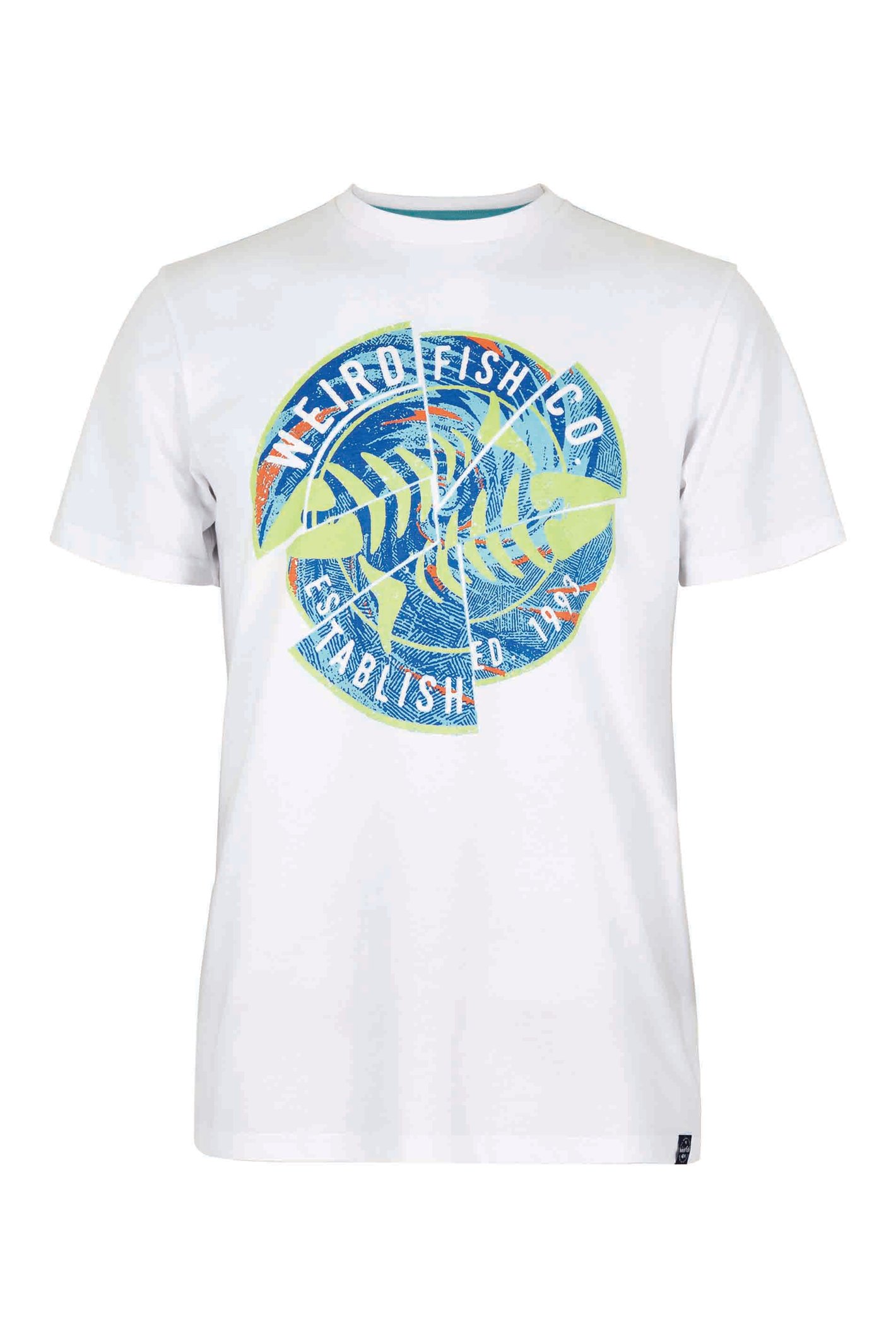 weird fish vortex eco graphic t-shirt white size 2xl