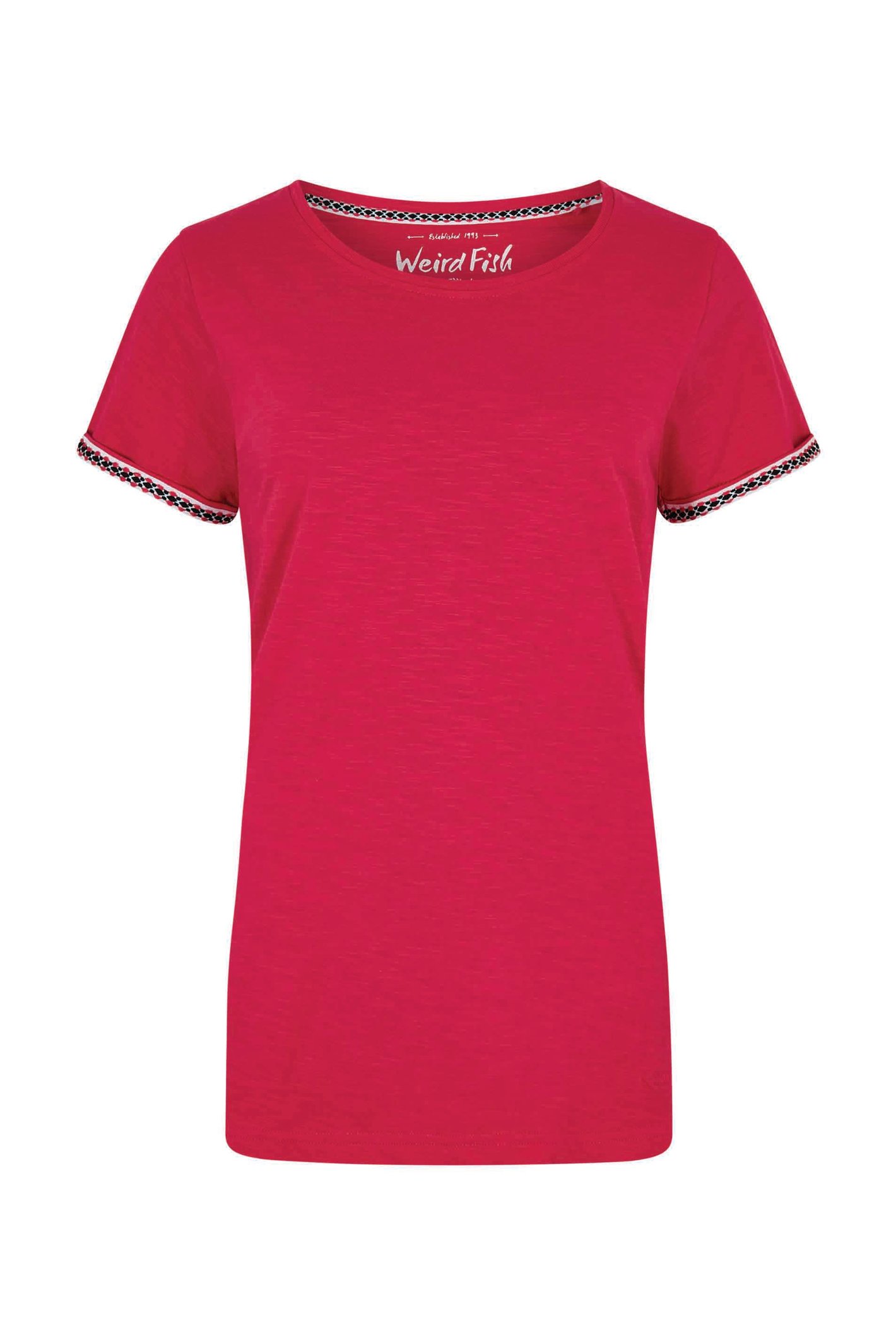 Weird Fish Teya Organic Cotton T-Shirt Hot Pink Size 8