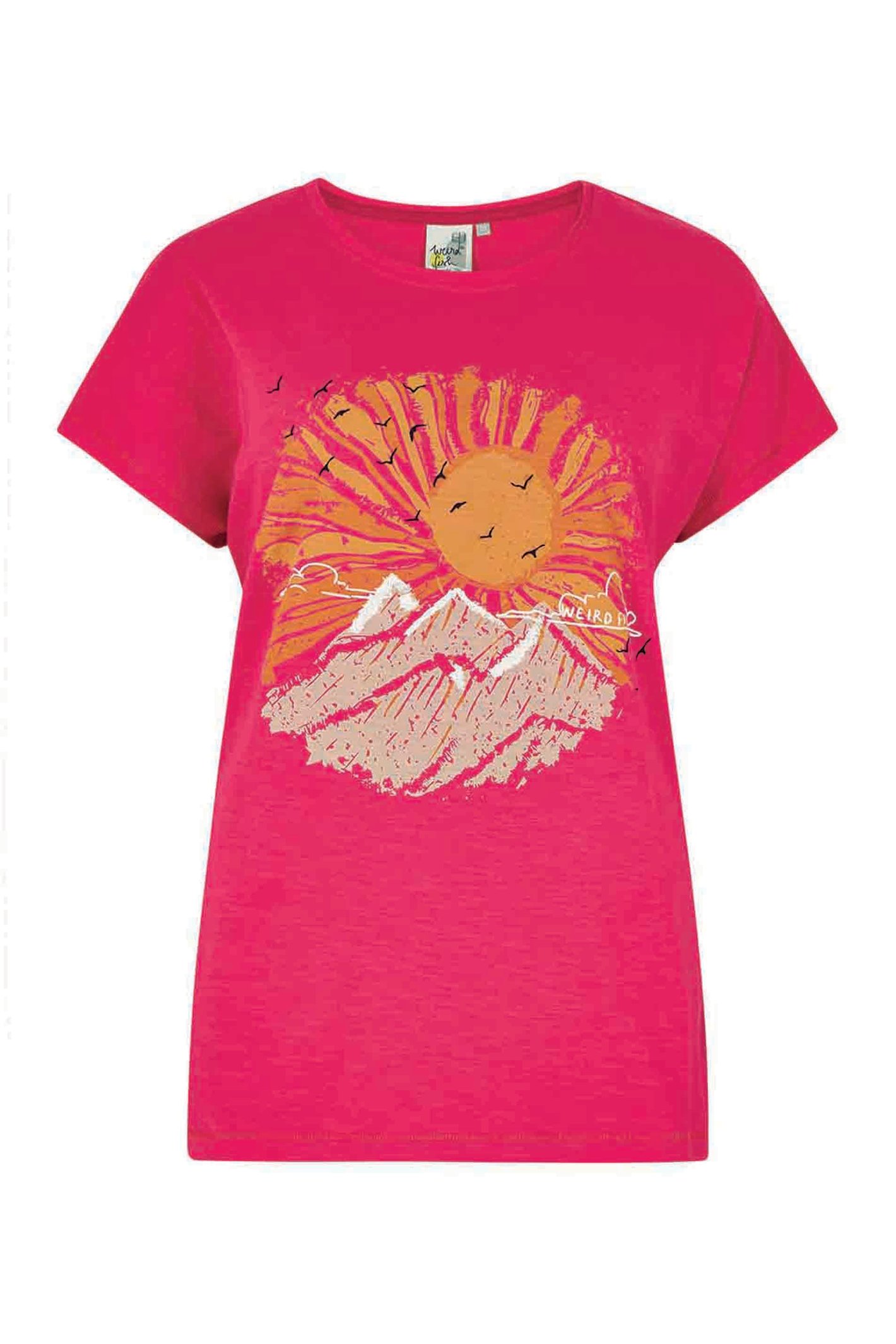 Weird Fish Sundown Organic Cotton Slub T-Shirt  Hot Pink Size 10