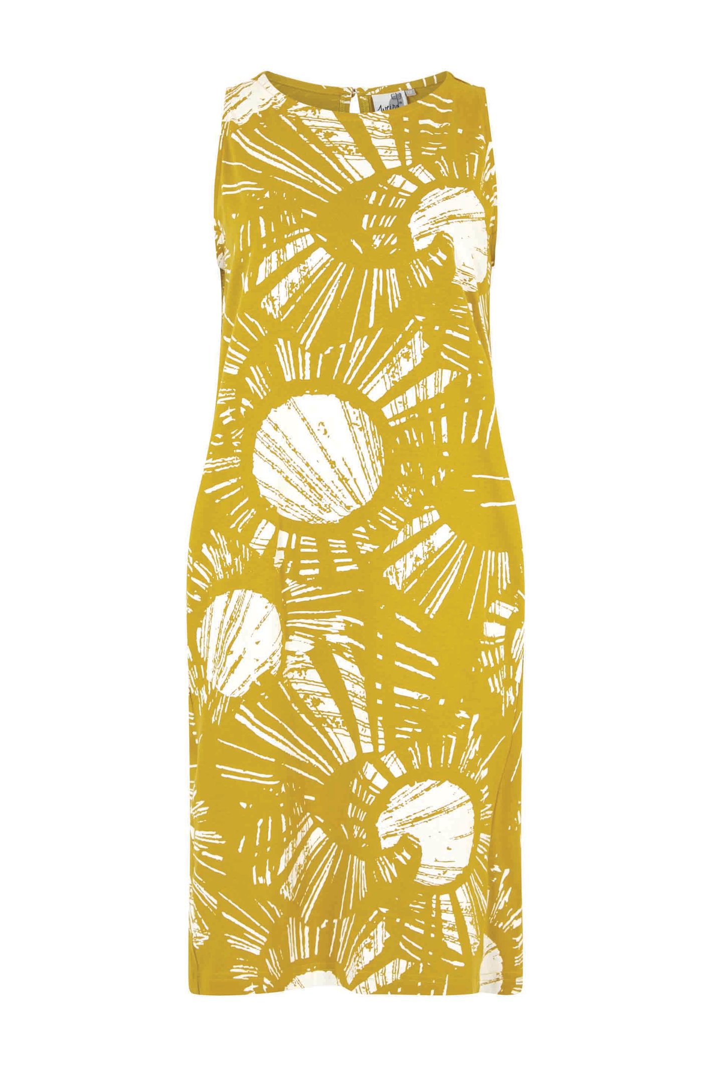 Weird Fish Adenea Organic Cotton Jersey Shift Dress Warm Olive Size 22