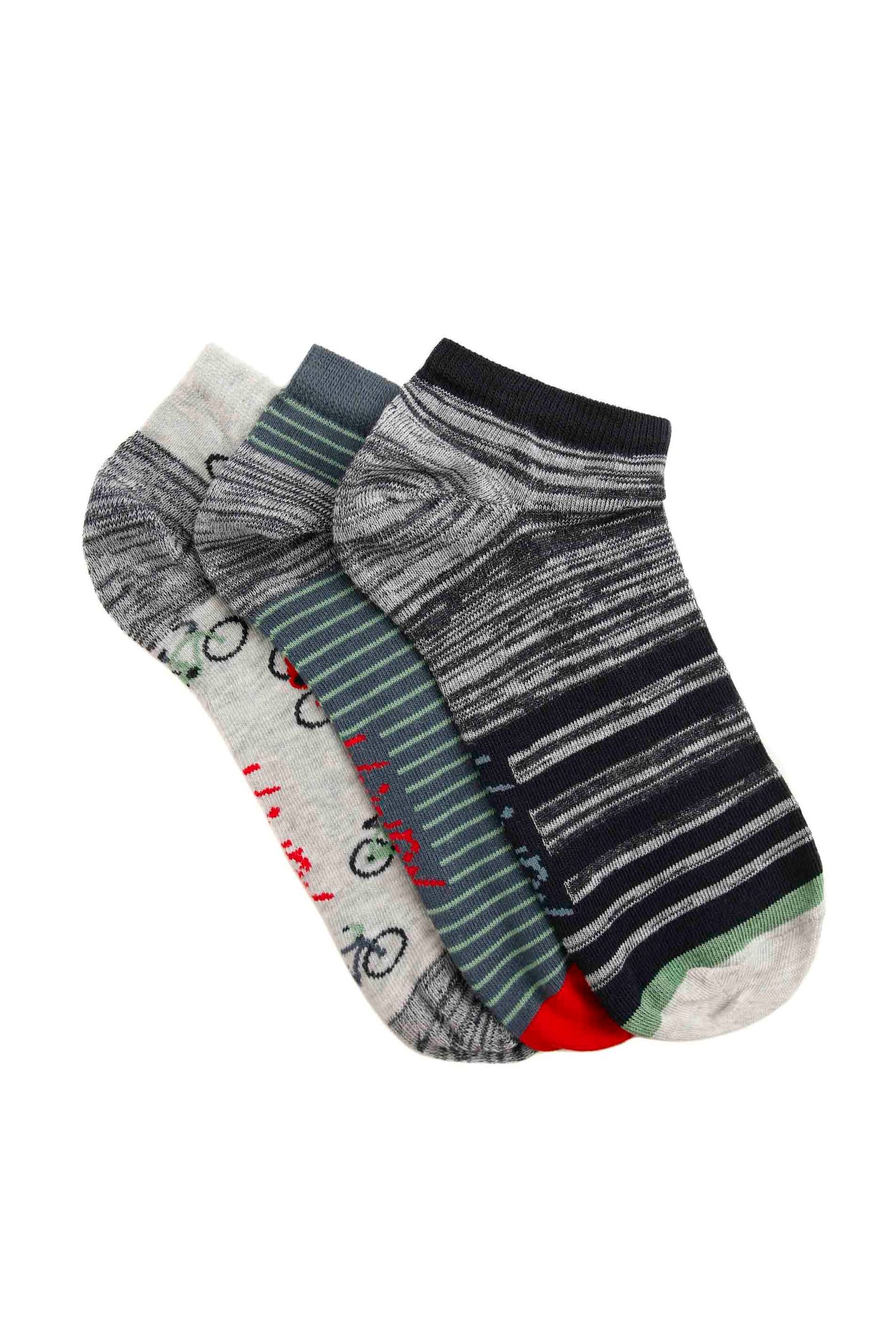 Weird Fish Rolph Trainer Socks 3 Pack Grey Marl Size 7-11
