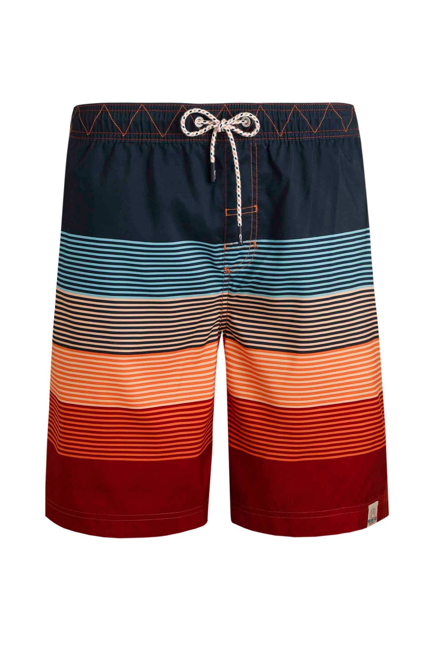 Weird Fish Lucknow Striped Board Shorts Mango Size 40
