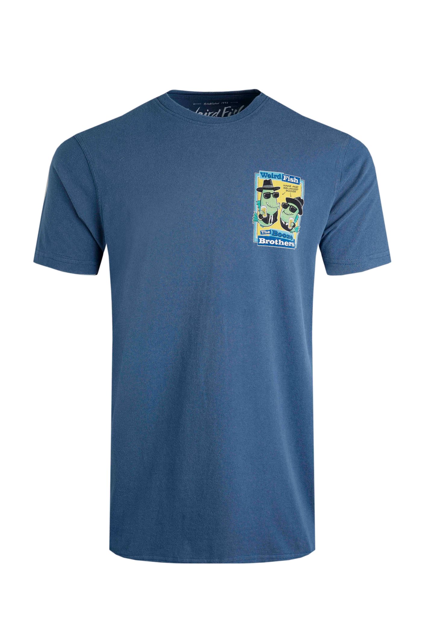 Weird Fish Booze Brothers Artist T-Shirt Ensign Blue Size S