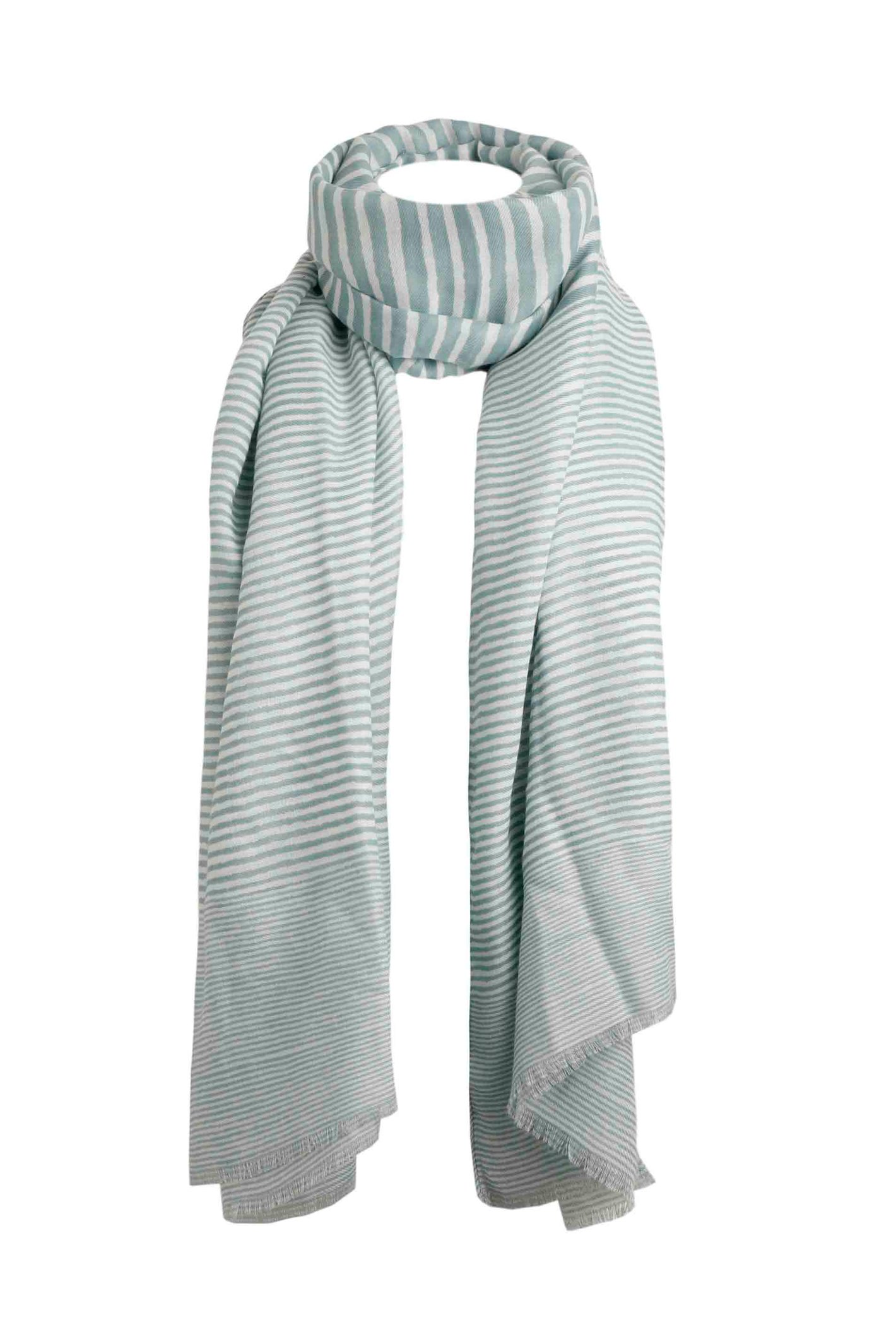 Weird Fish Salma Recycled Striped Scarf Blue Surf Size ONE