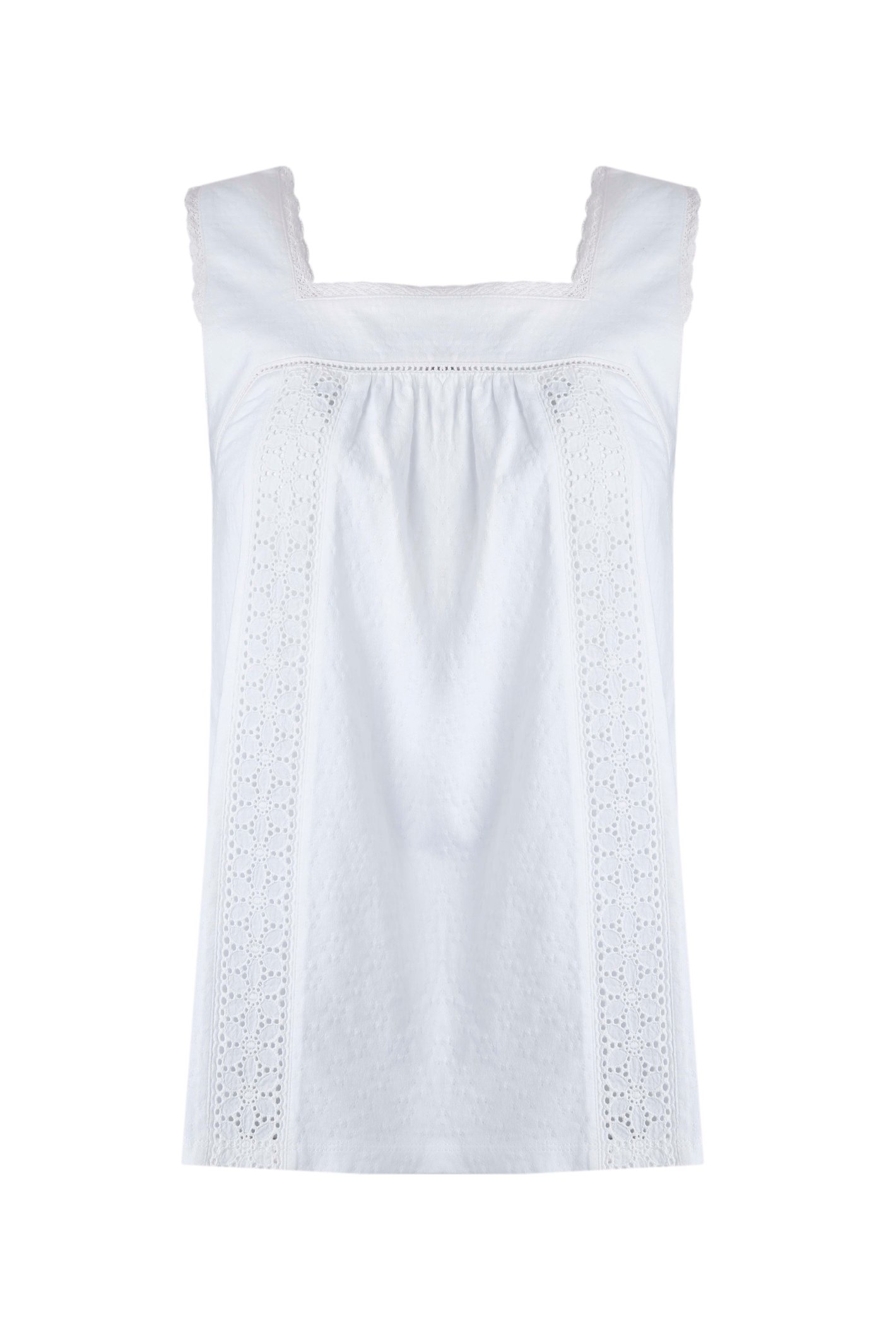 Weird Fish Chelle Organic Cotton Jersey Vest White Size 16