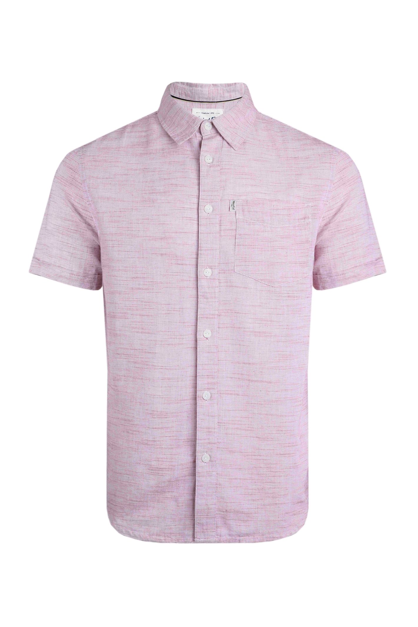 Weird Fish Washton Linen Rich Short Sleeve Shirt Poppy Size 2XL