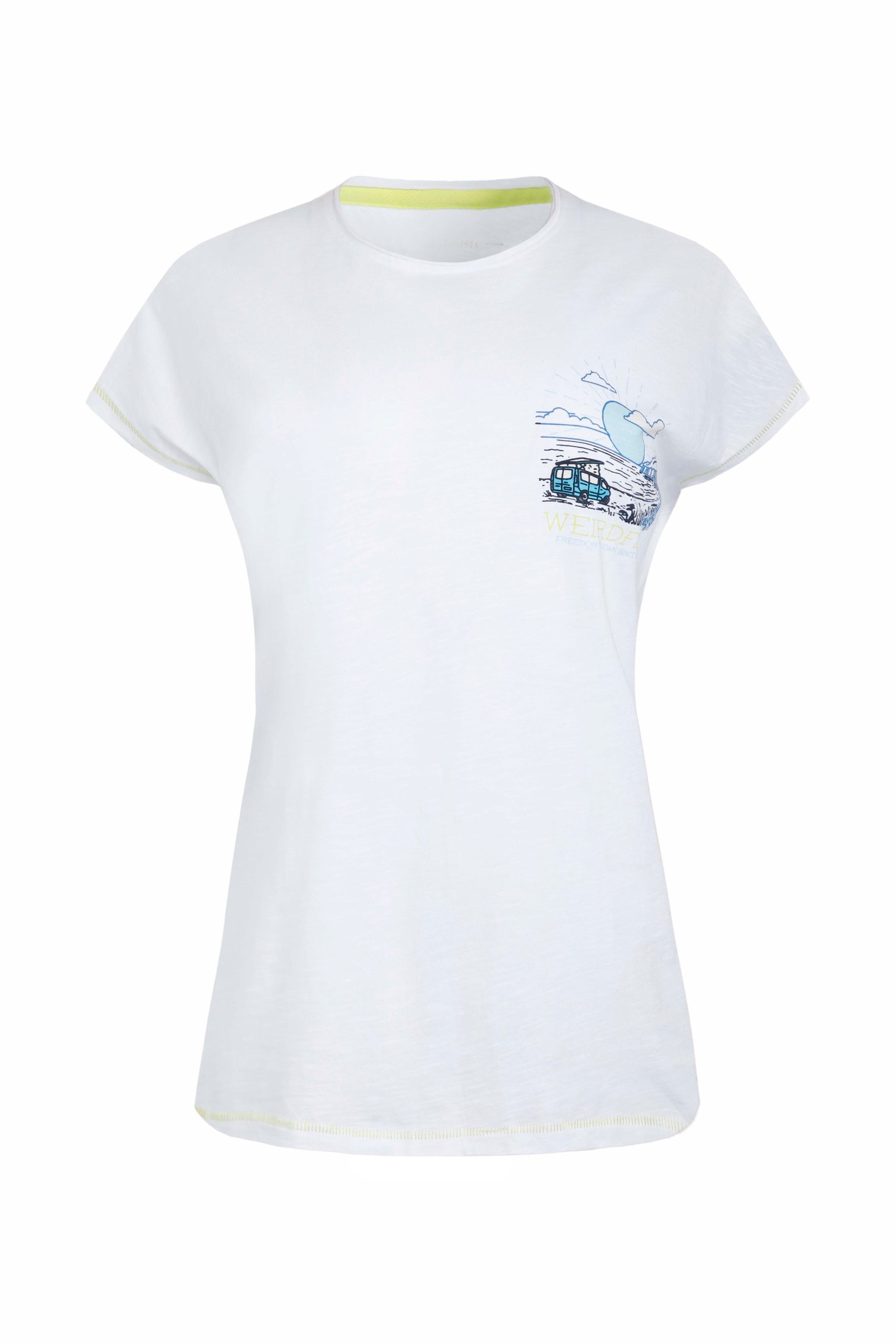 Weird Fish Happy Campers Organic Cotton Slub T-Shirt White Size 16