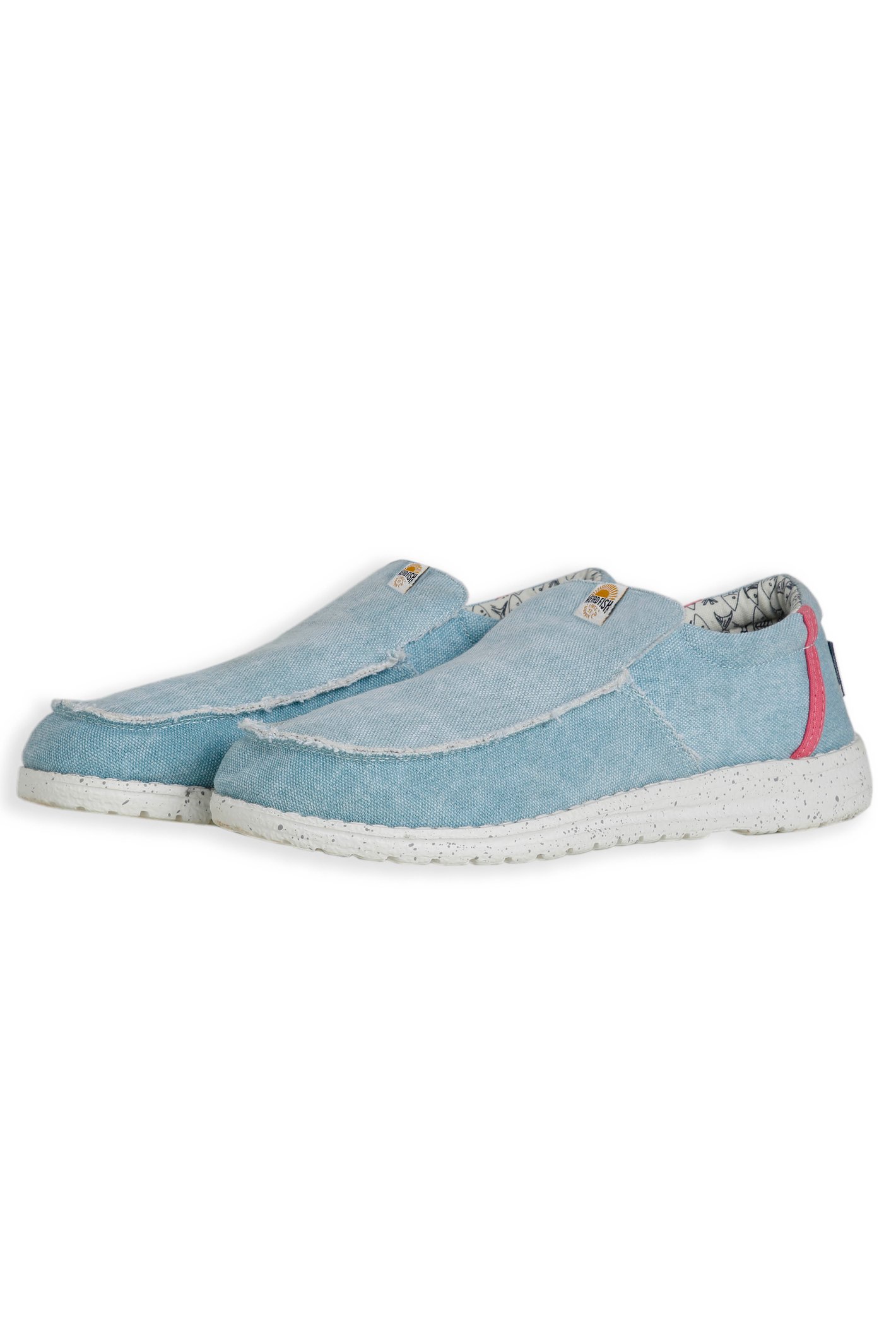 Weird Fish Shoaler Washed Canvas Lightweight Slip On Shoes Denim Size 7