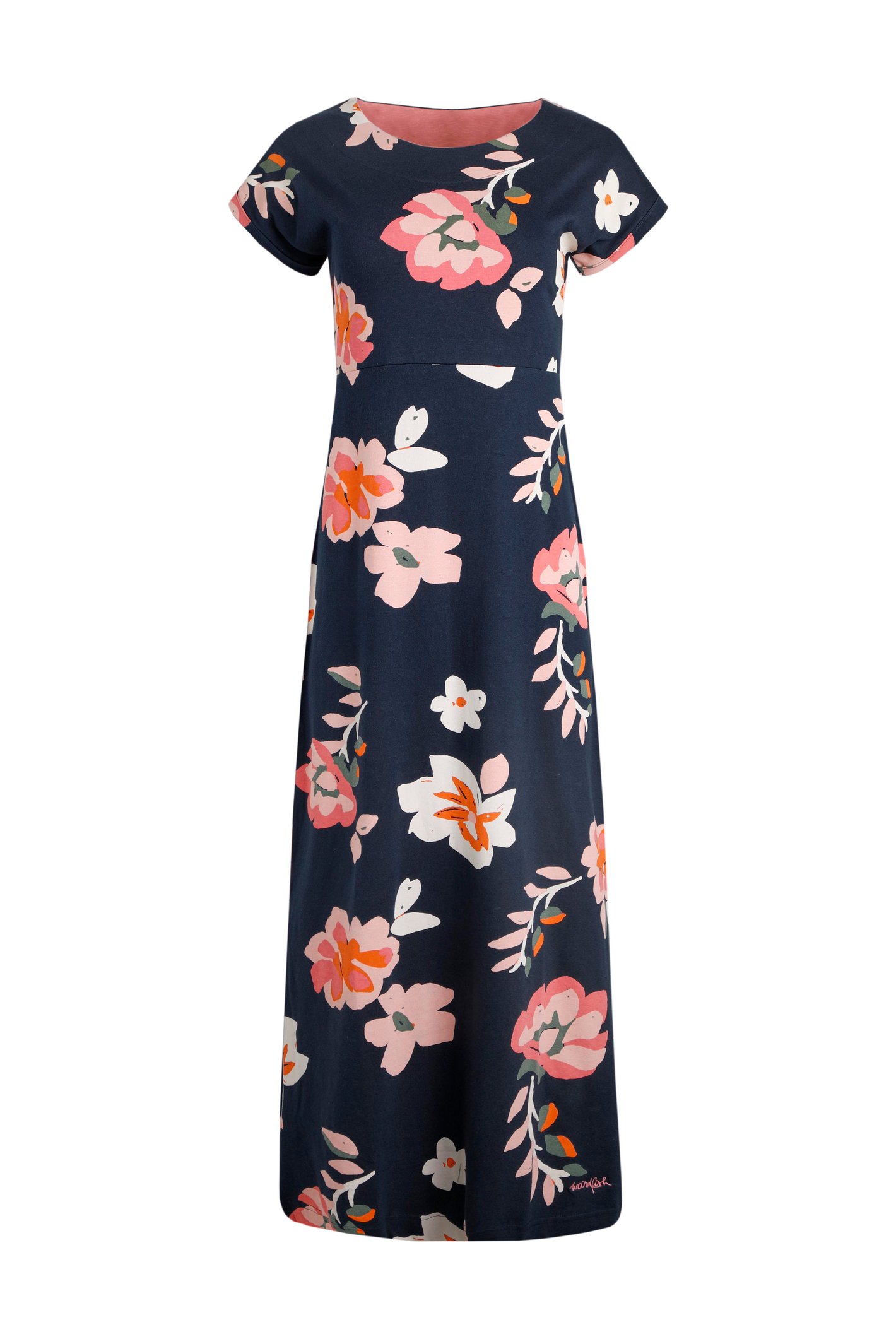 Weird Fish Mirren Organic Cotton Maxi Dress Rich Navy Size 10
