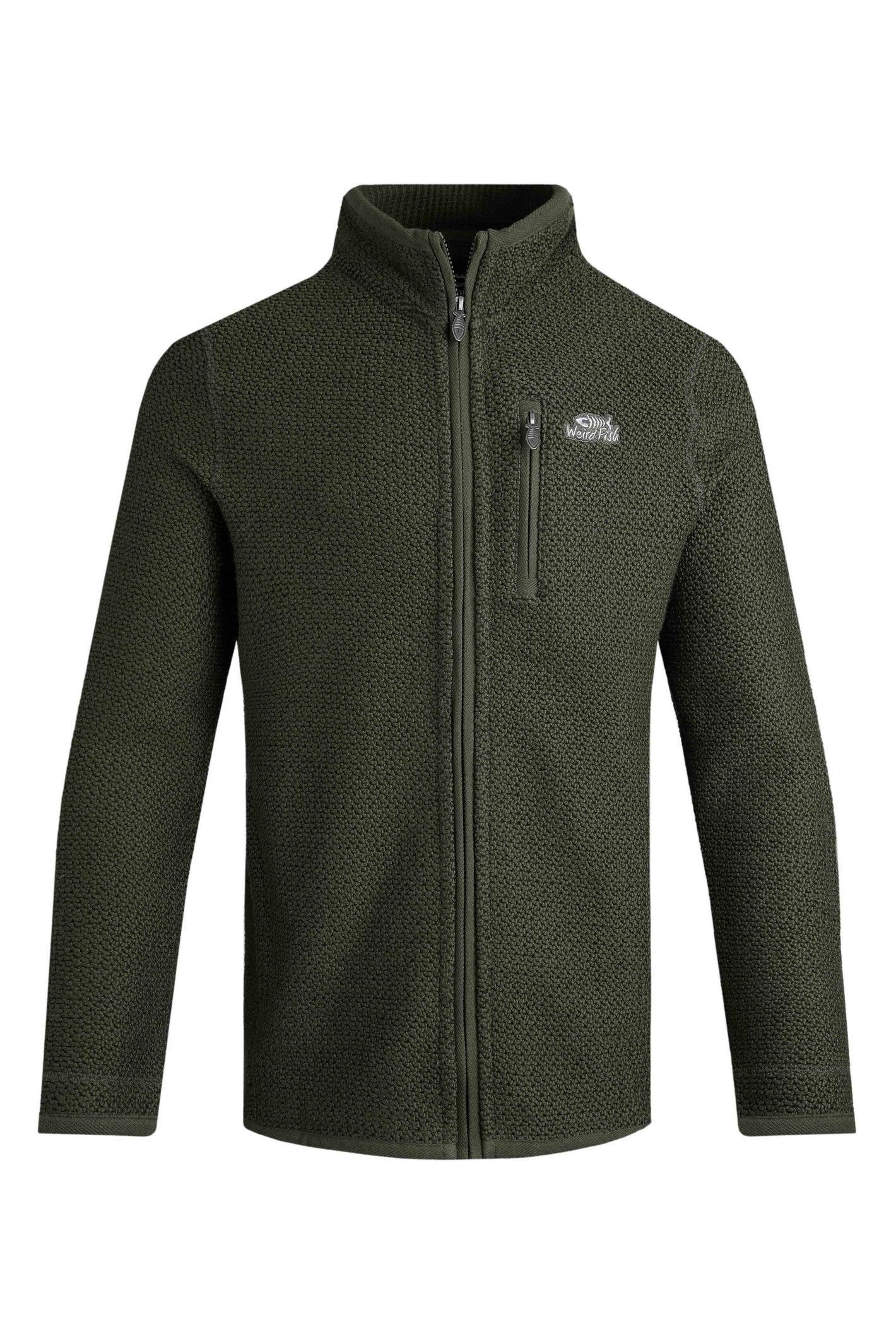 Weird Fish Transom Full Zip Eco Macaroni Sweatshirt Deep Lichen Green Size L