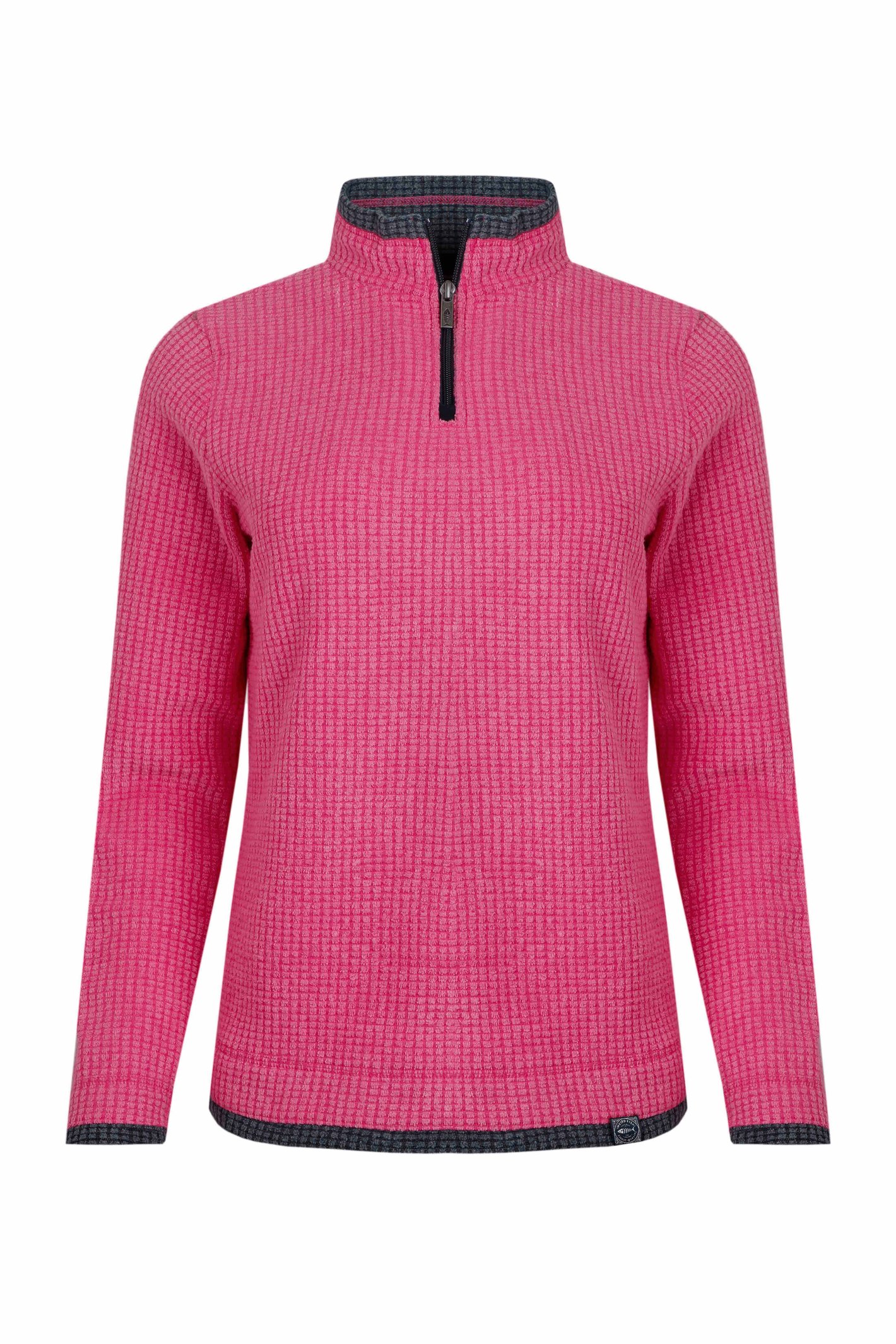 Weird Fish Beye Eco 1/4 Zip Grid Fleece Begonia Pink Size 14