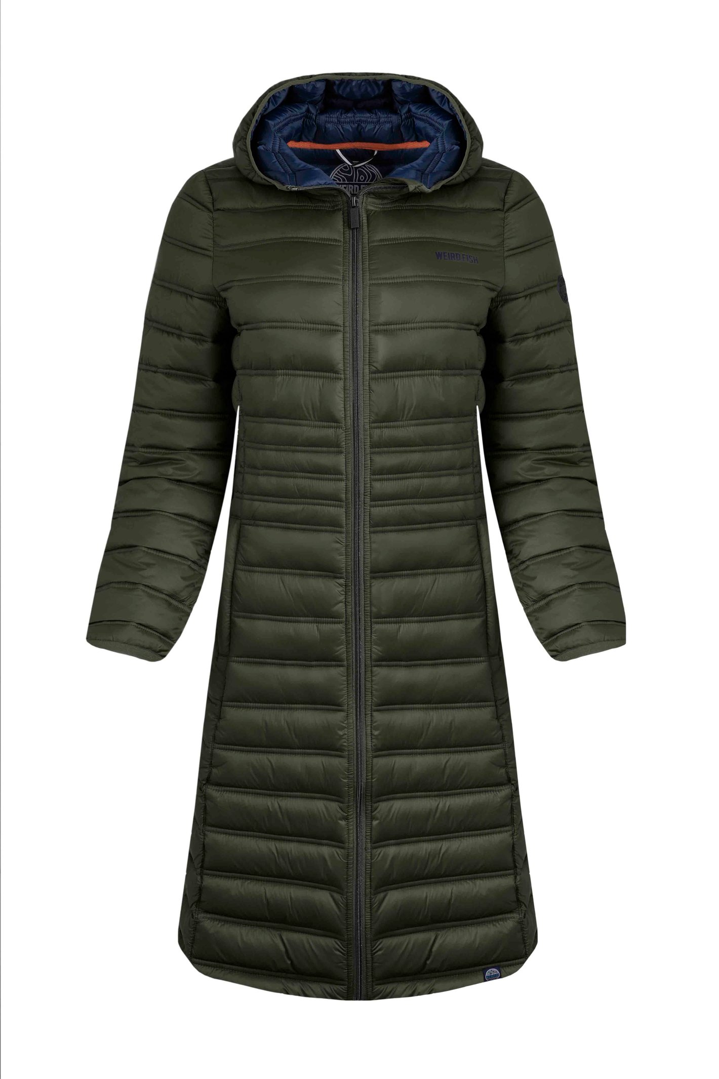 Weird Fish Ravinia Lightweight Padded Long-Line Jacket Fir Green Size 18