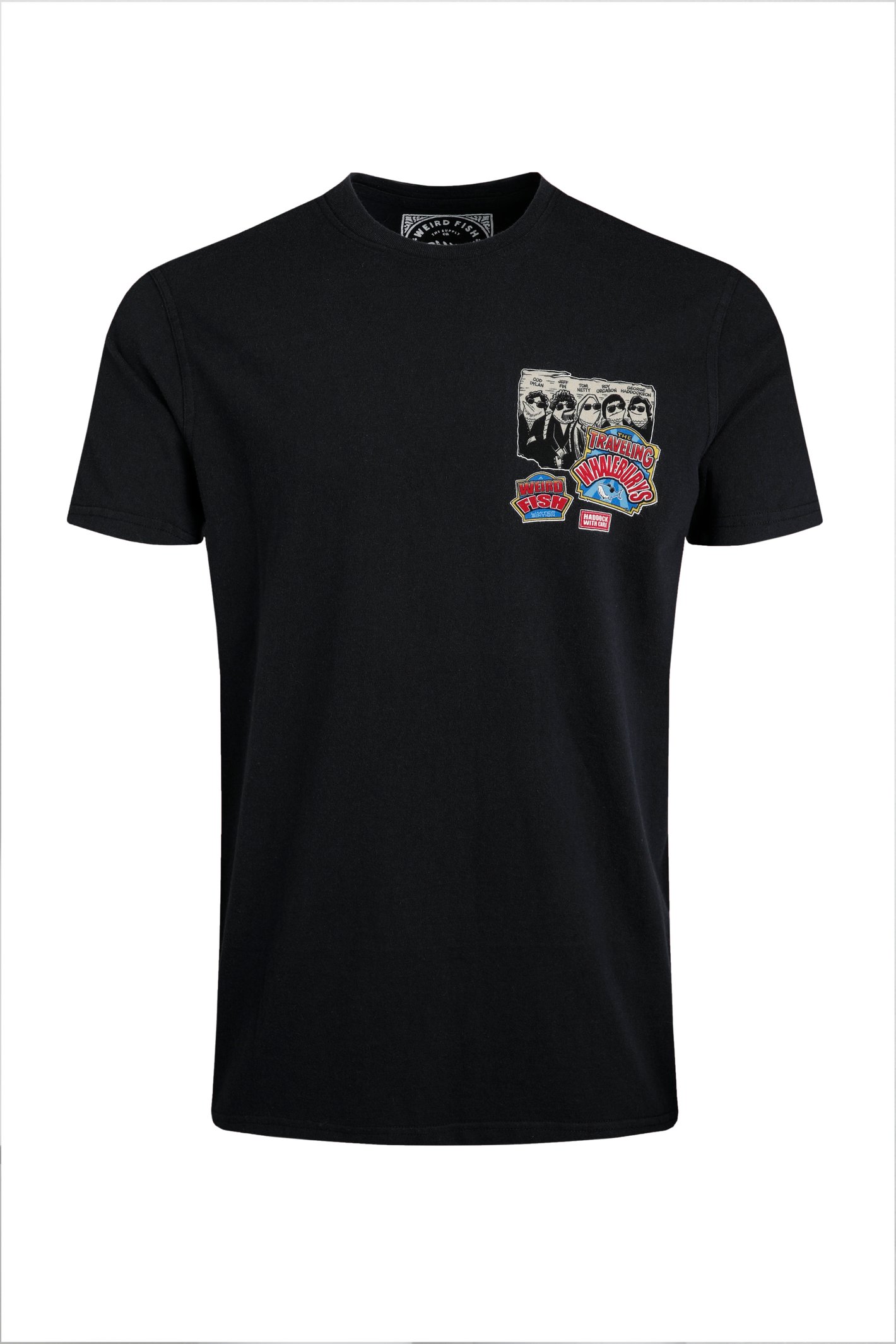Weird Fish Travelling Whaleburys Back Print Artist T-Shirt Black Size S