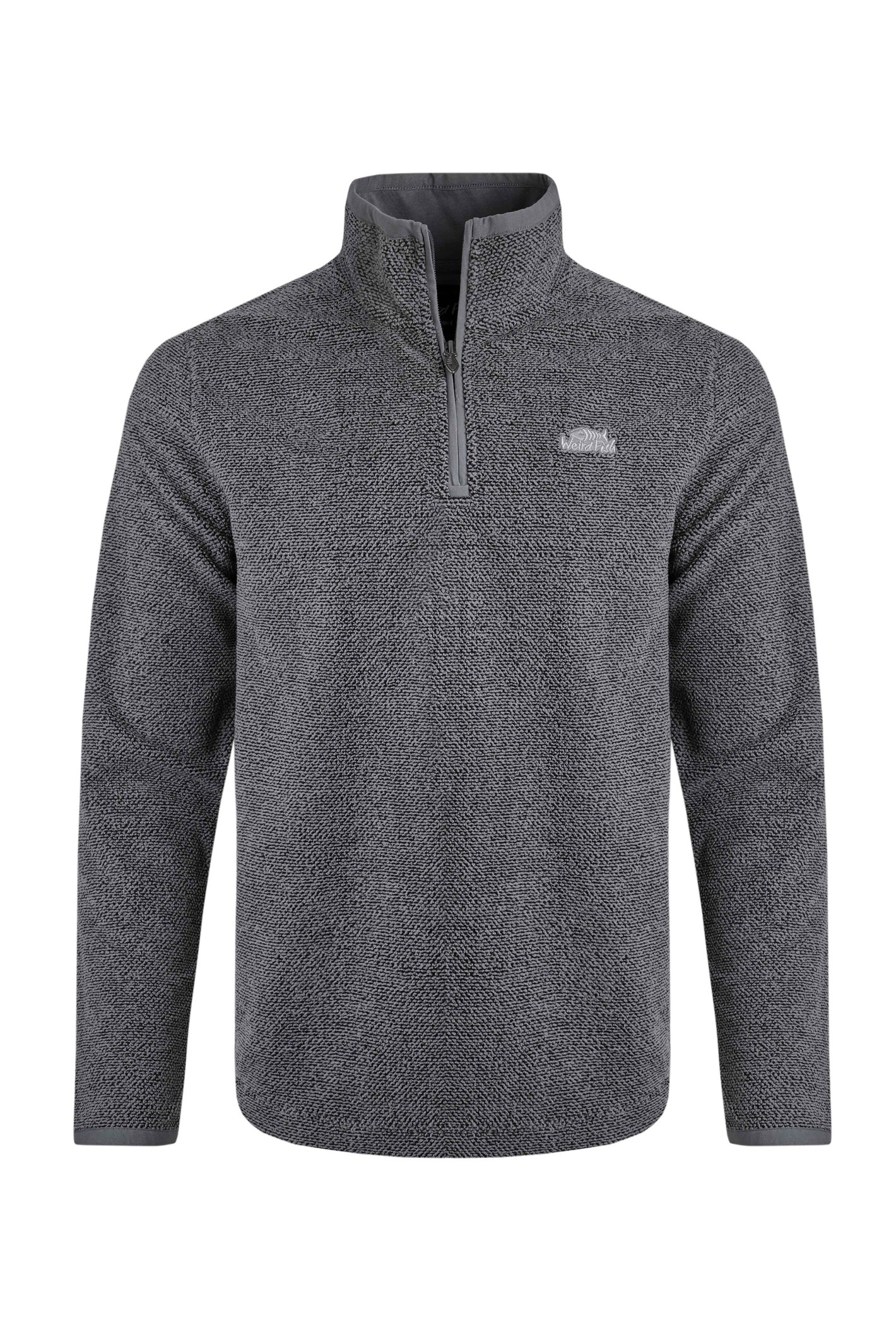 Weird Fish Errill Eco 1/4 Zip Textured Fleece Frost Grey Size 4XL
