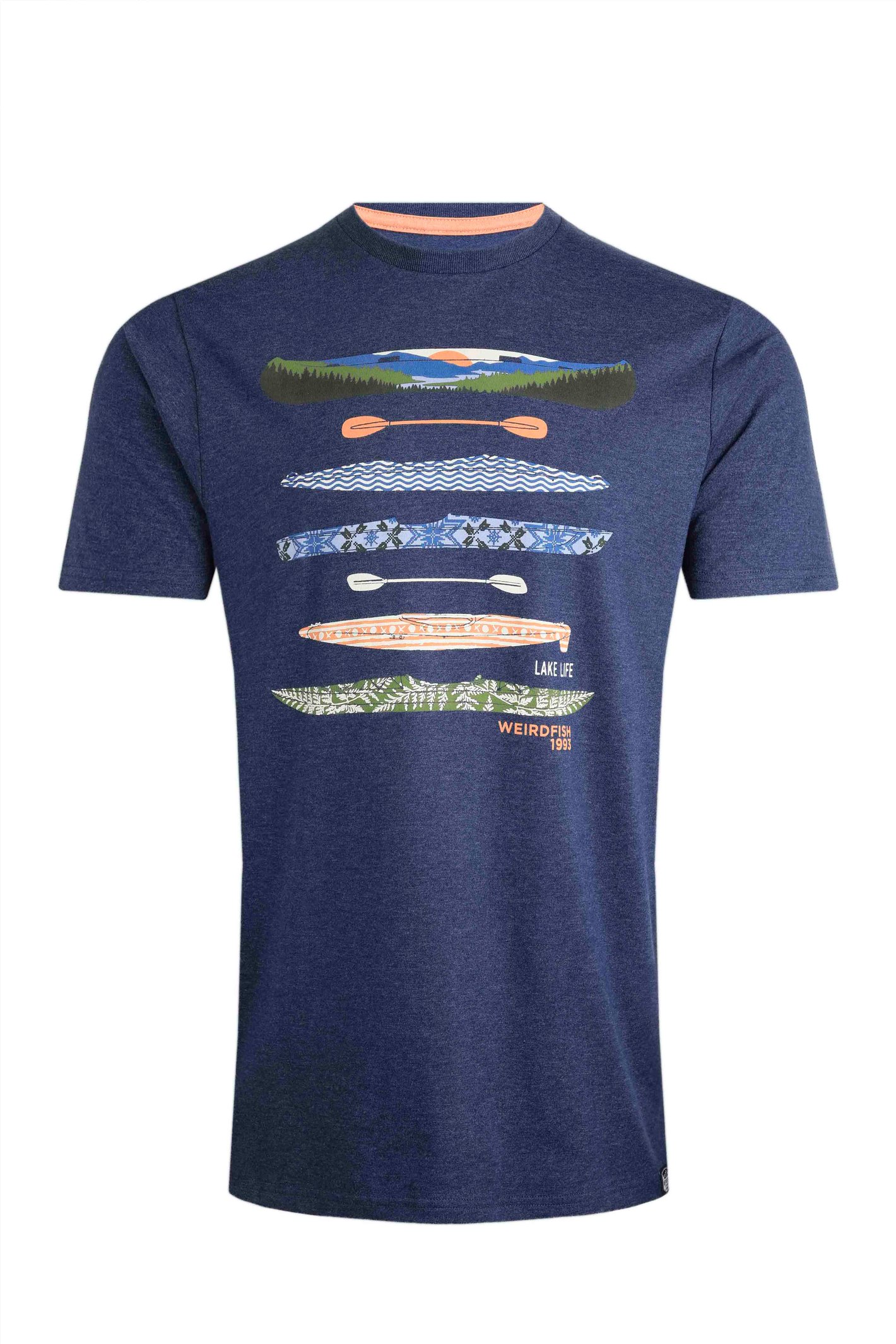 Weird Fish Lake Life Eco Graphic T-Shirt Dark Blue Size M