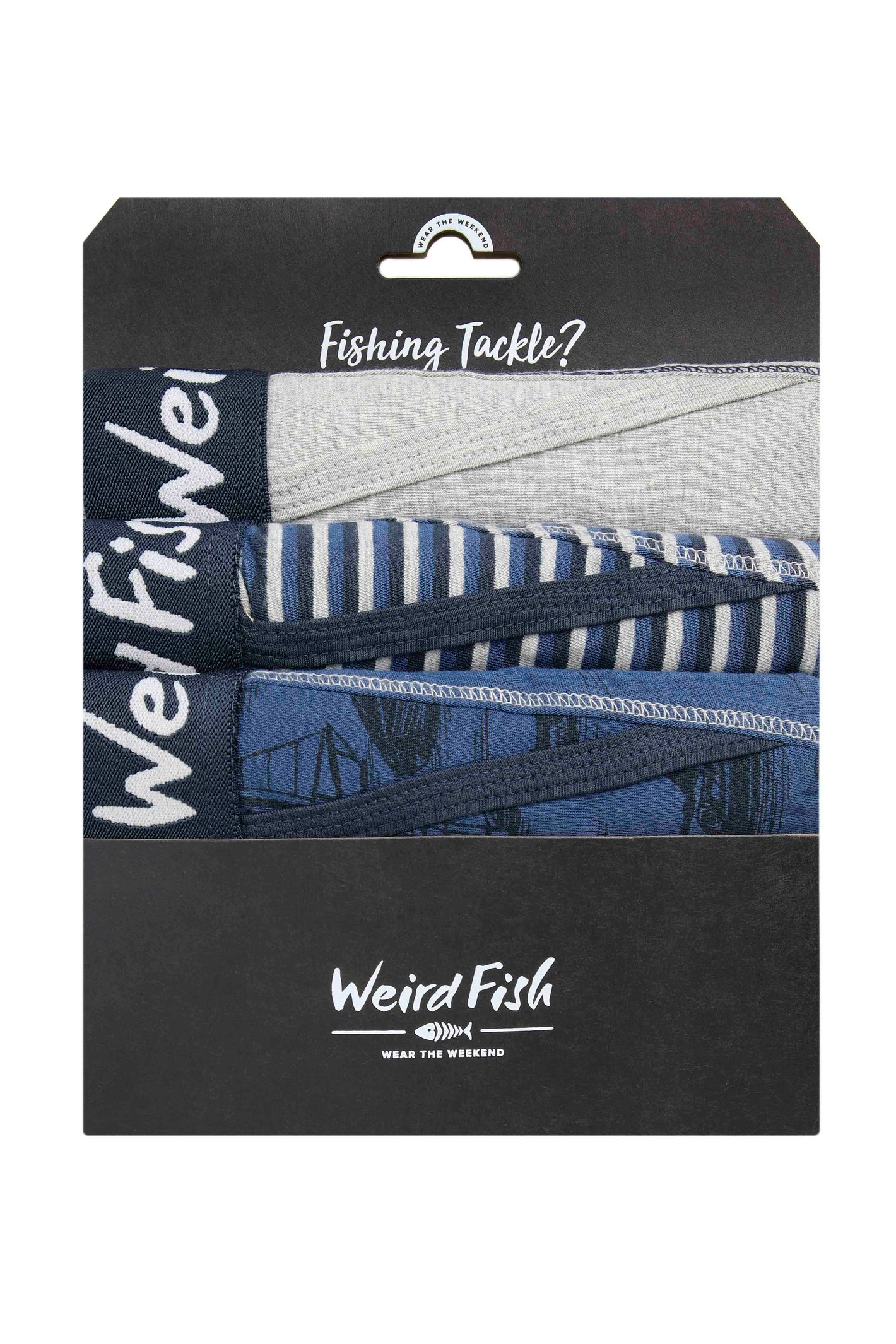 Weird Fish Ashridge Boxer Shorts 3 Pack Ensign Blue Size 2XL