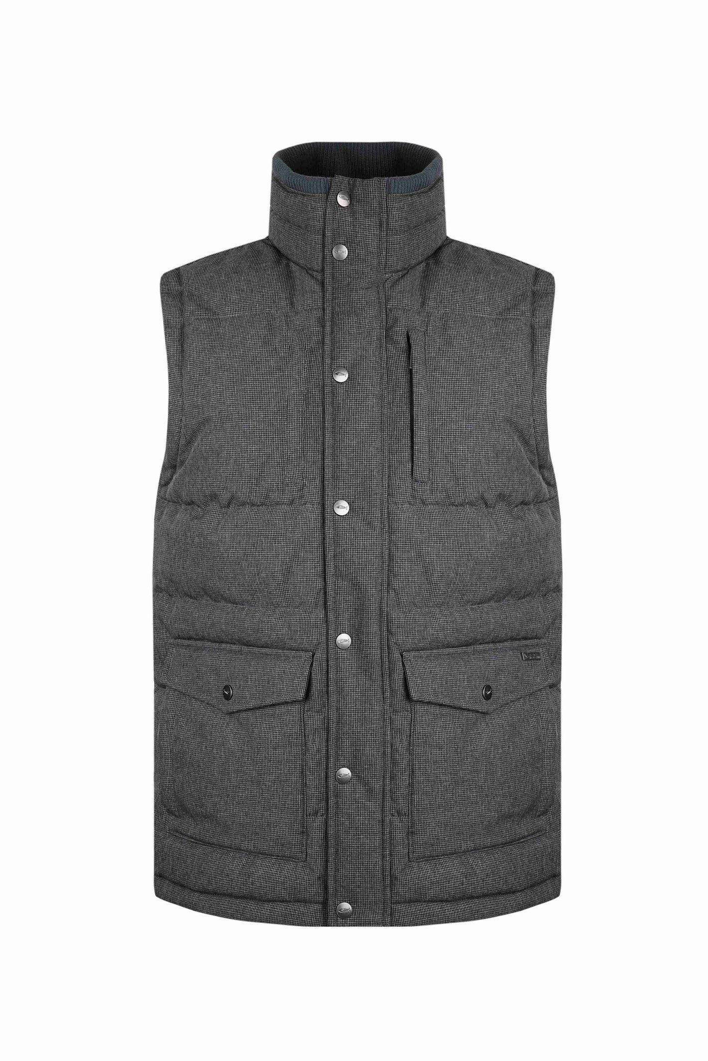 Weird Fish Padstow Houndstooth Puffer Gilet Anthracite Size M